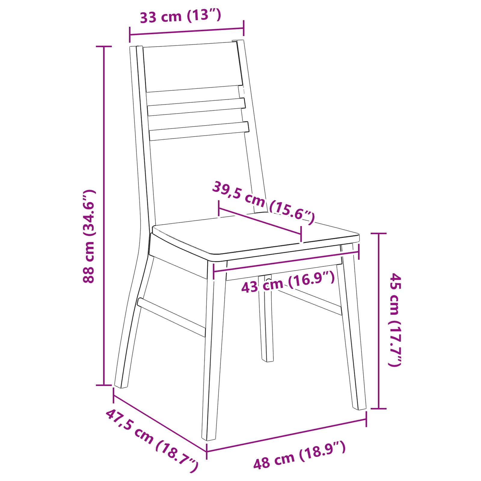 Trpezarijske stolice 2 pcs Svijetlosmeđa 43 x 54 x 89 cm