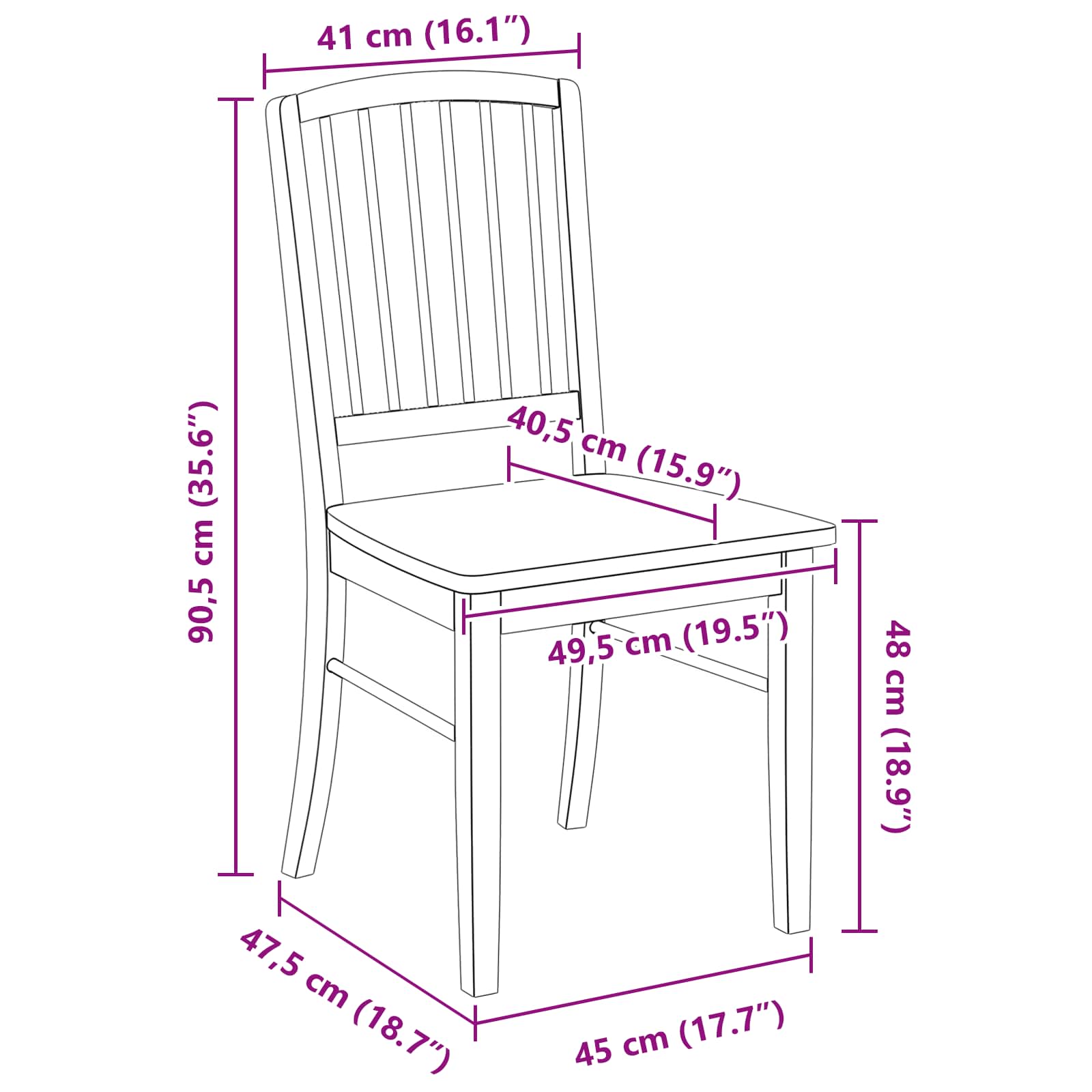 Trpezarijske stolice 2 pcs Bijelo 50 x 52,5 x 91 cm