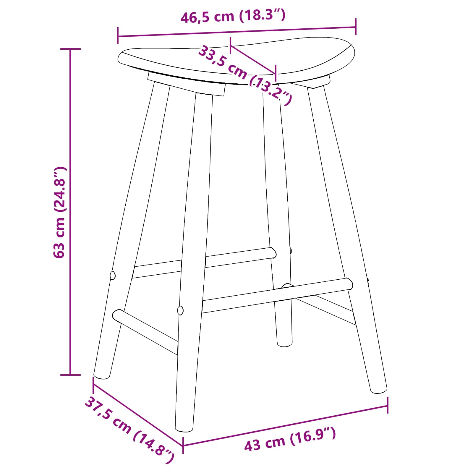Trpezarijske stolice 2 pcs Svijetlosmeđa 46 x 37 x 63 cm