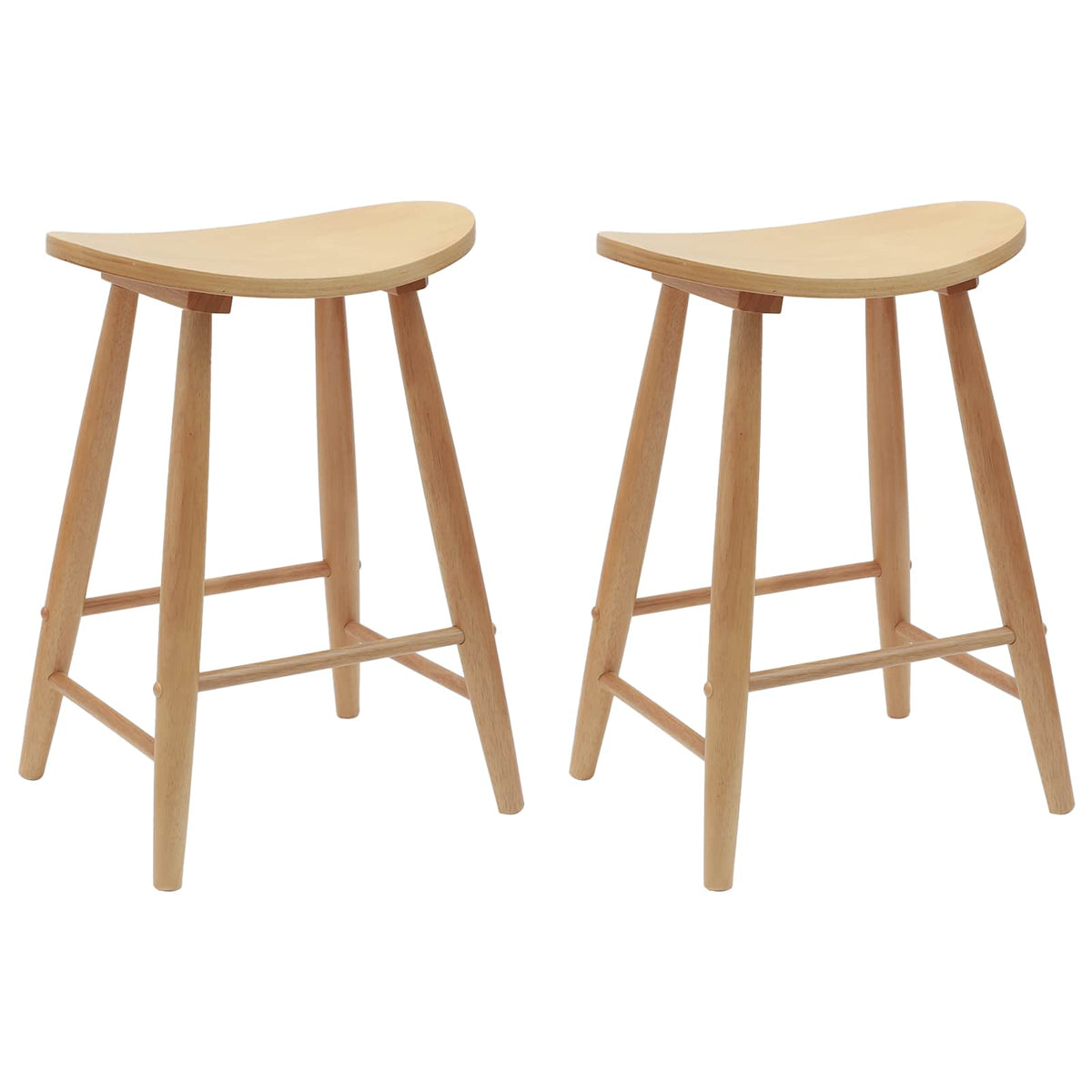 Trpezarijske stolice 2 pcs Prirodna 46 x 37 x 63 cm