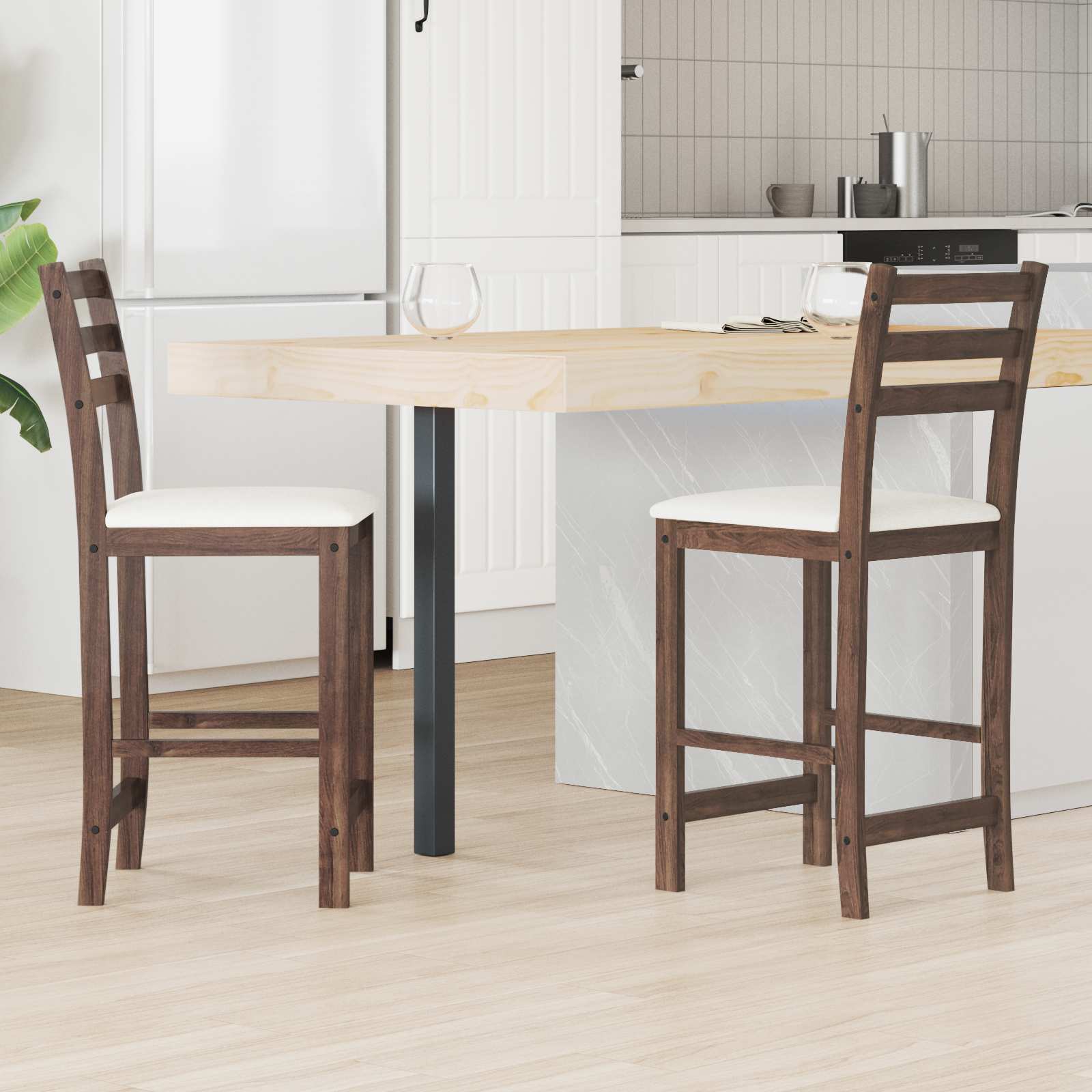 Trpezarijske stolice 2 pcs Svijetlosmeđa 40 x 47,5 x 99,5 cm