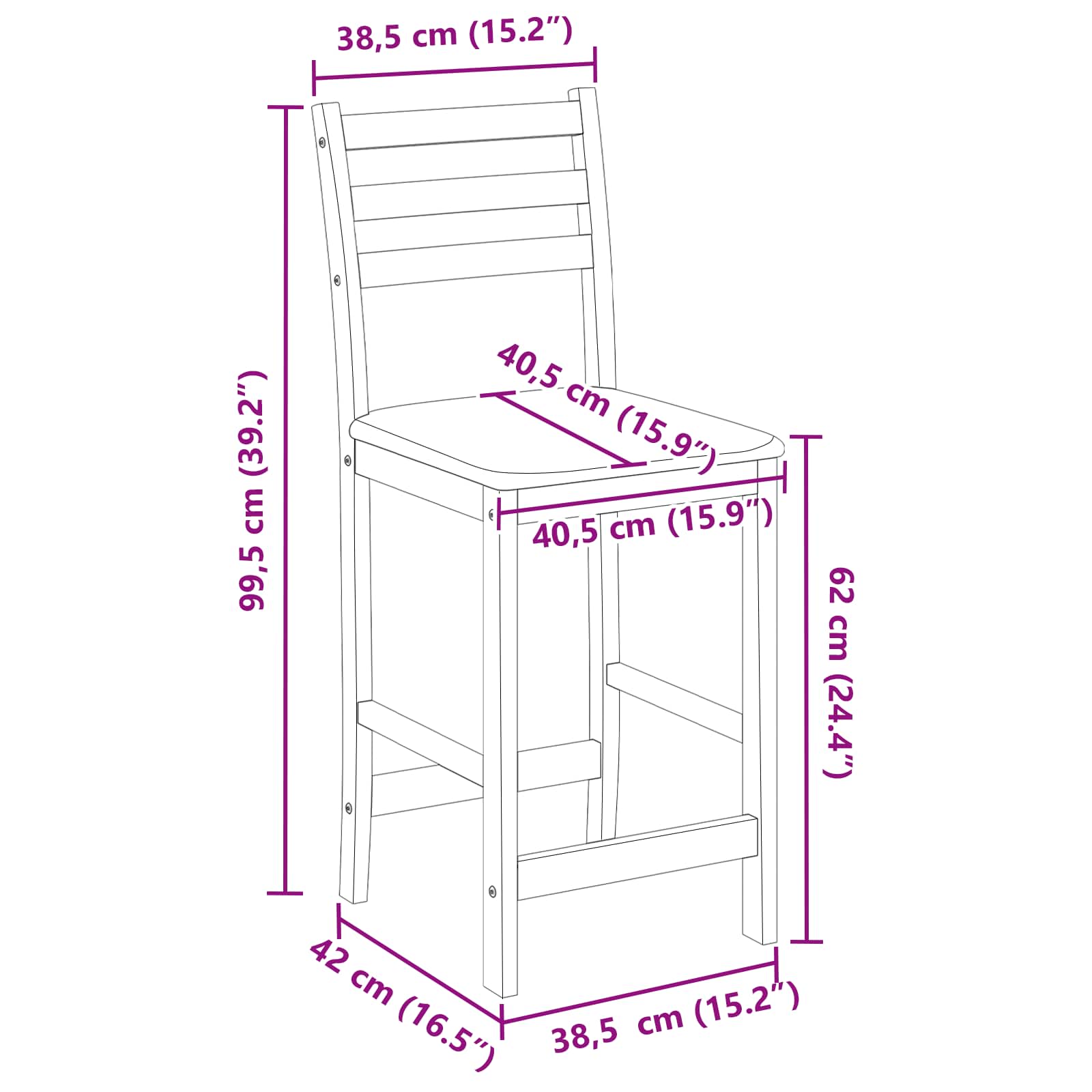 Trpezarijske stolice 2 pcs Svijetlosmeđa 40 x 47,5 x 99,5 cm
