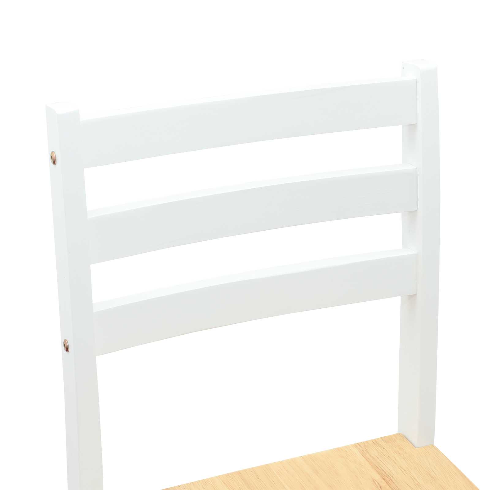 Trpezarijske stolice 2 pcs Čvrsto drvo od gume Bijelo