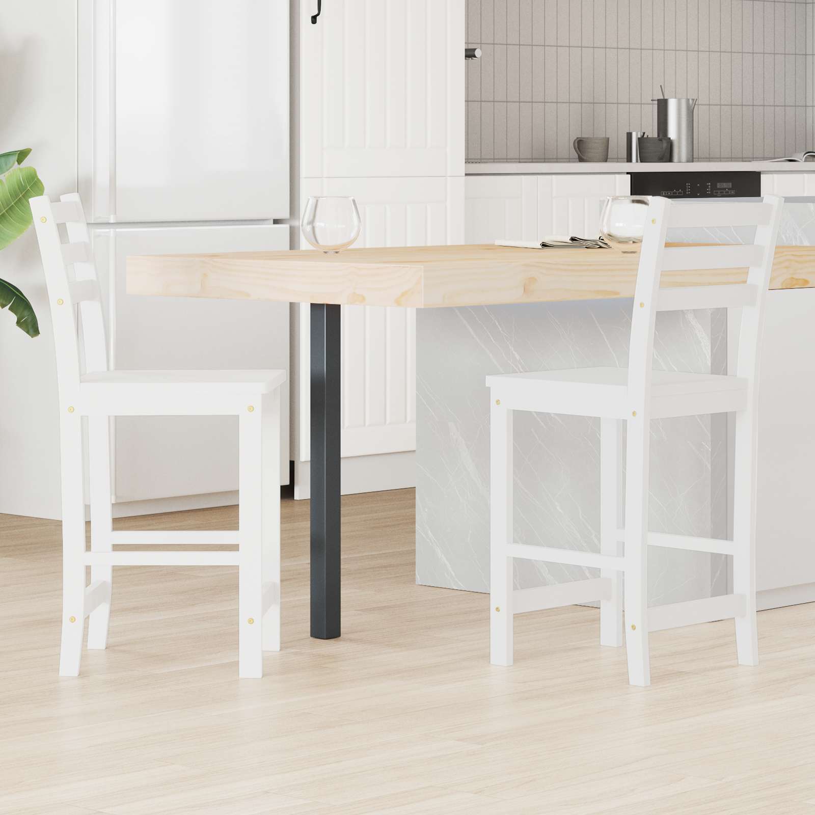 Trpezarijske stolice 2 pcs Bijelo 40 x 47,5 x 99,5 cm
