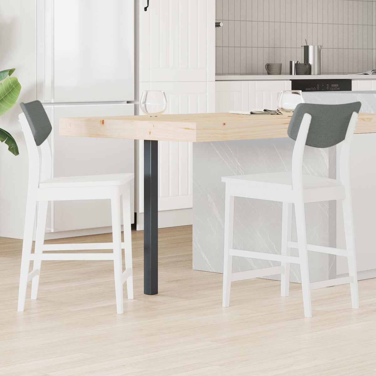 Trpezarijske stolice 2 pcs Bijelo 48 x 49 x 95 cm