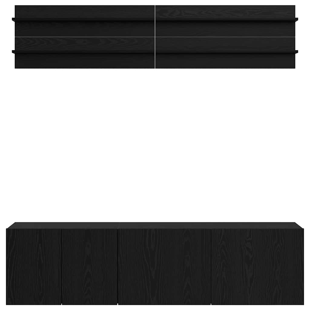 TV Jedinice Zidne 6 pcs Crni hrast Konstruirano drvo