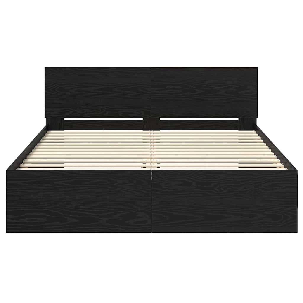 Krevetna konstrukcija Crni hrast 135 x 190 cm Konstruirano drvo