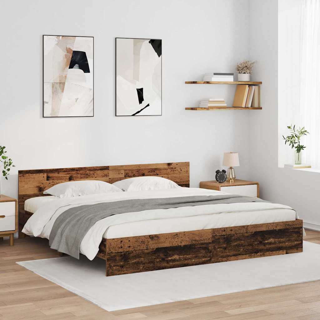 Krevetna konstrukcija Staro drvo 180 x 200 cm Konstruirano drvo