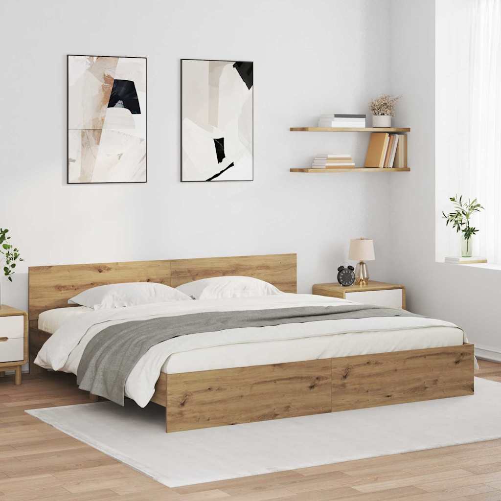 Krevetna konstrukcija Umjetnički hrast 180 x 200 cm
