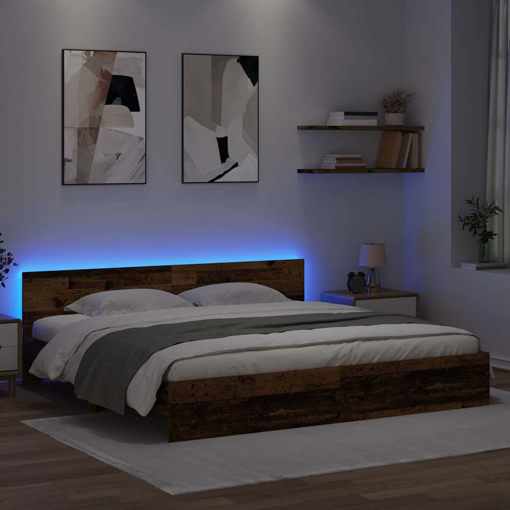 Krevetna konstrukcija Staro drvo 200 x 200 cm Konstruirano drvo