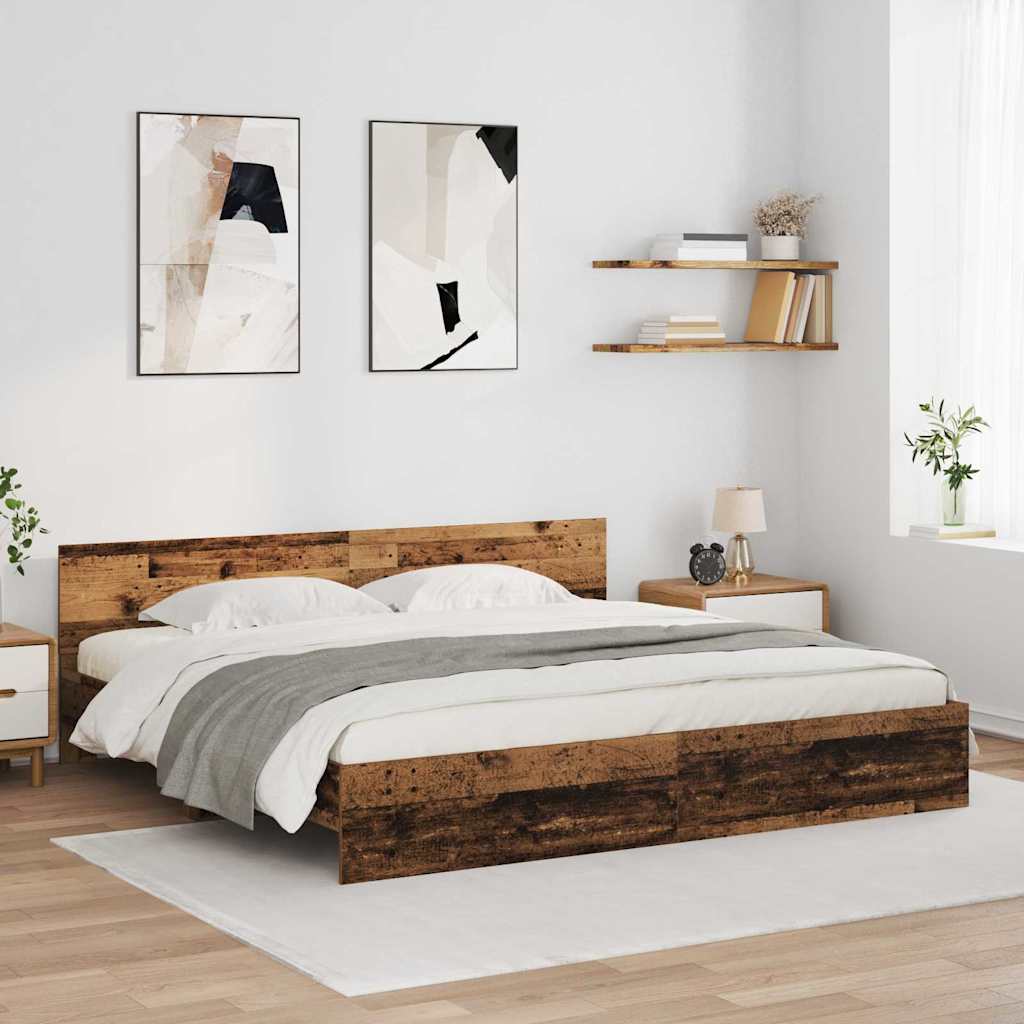 Krevetna konstrukcija Staro drvo 200 x 200 cm Konstruirano drvo