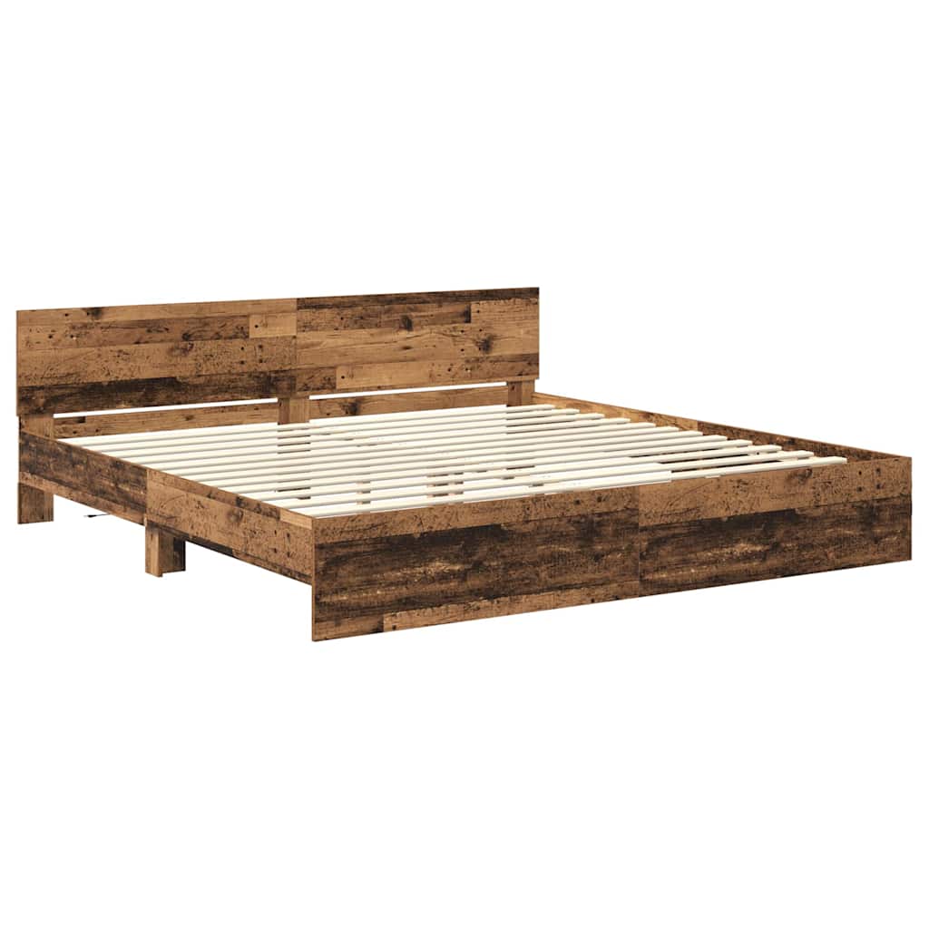 Krevetna konstrukcija Staro drvo 200 x 200 cm Konstruirano drvo