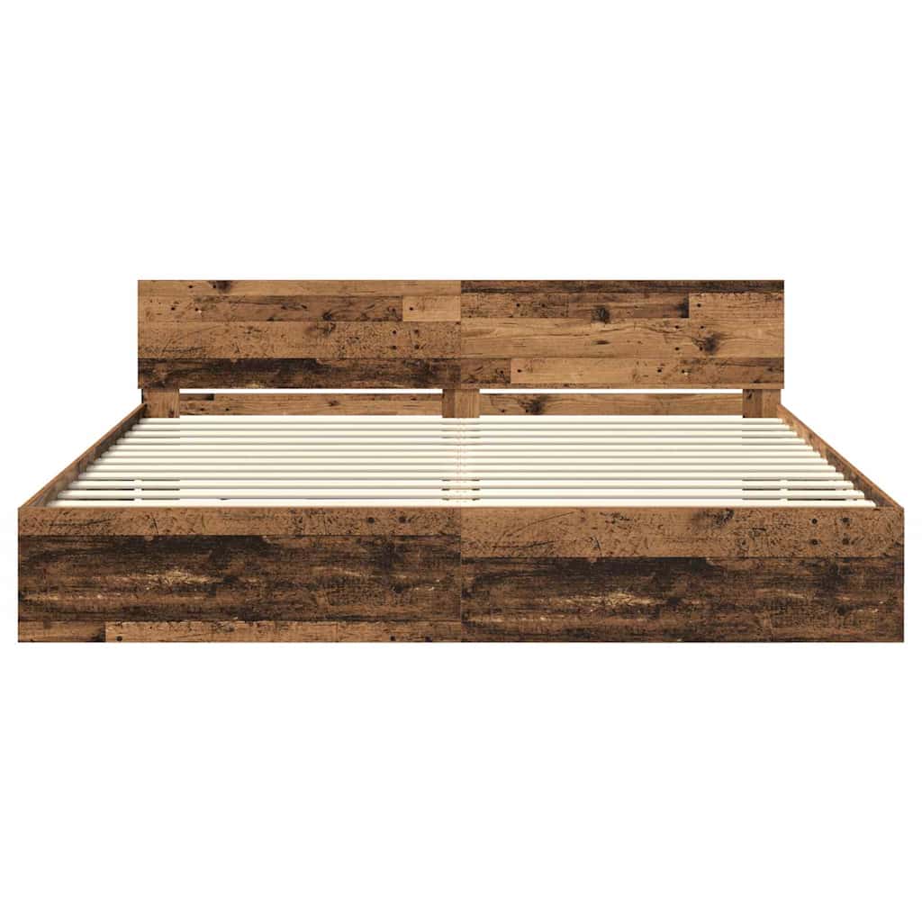 Krevetna konstrukcija Staro drvo 200 x 200 cm Konstruirano drvo