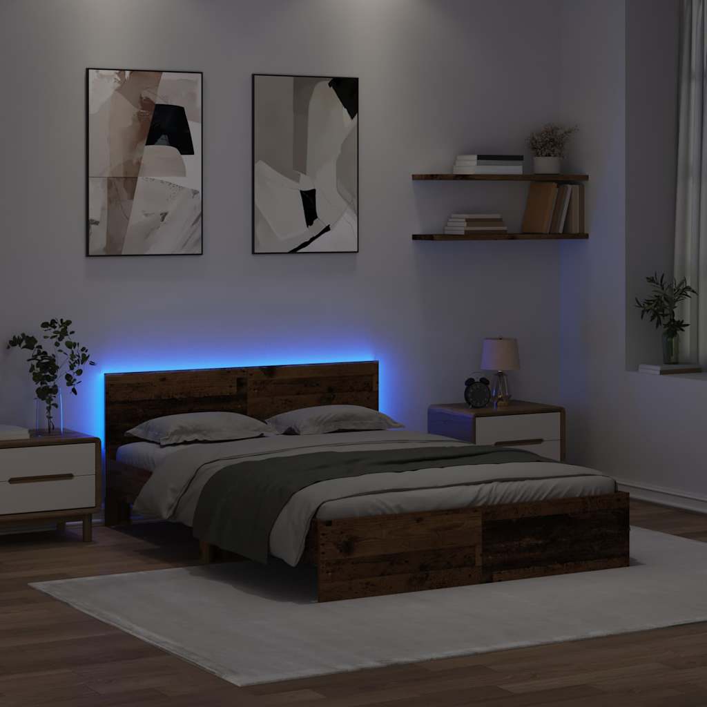 Krevetna konstrukcija Staro drvo 150 x 200 cm Konstruirano drvo