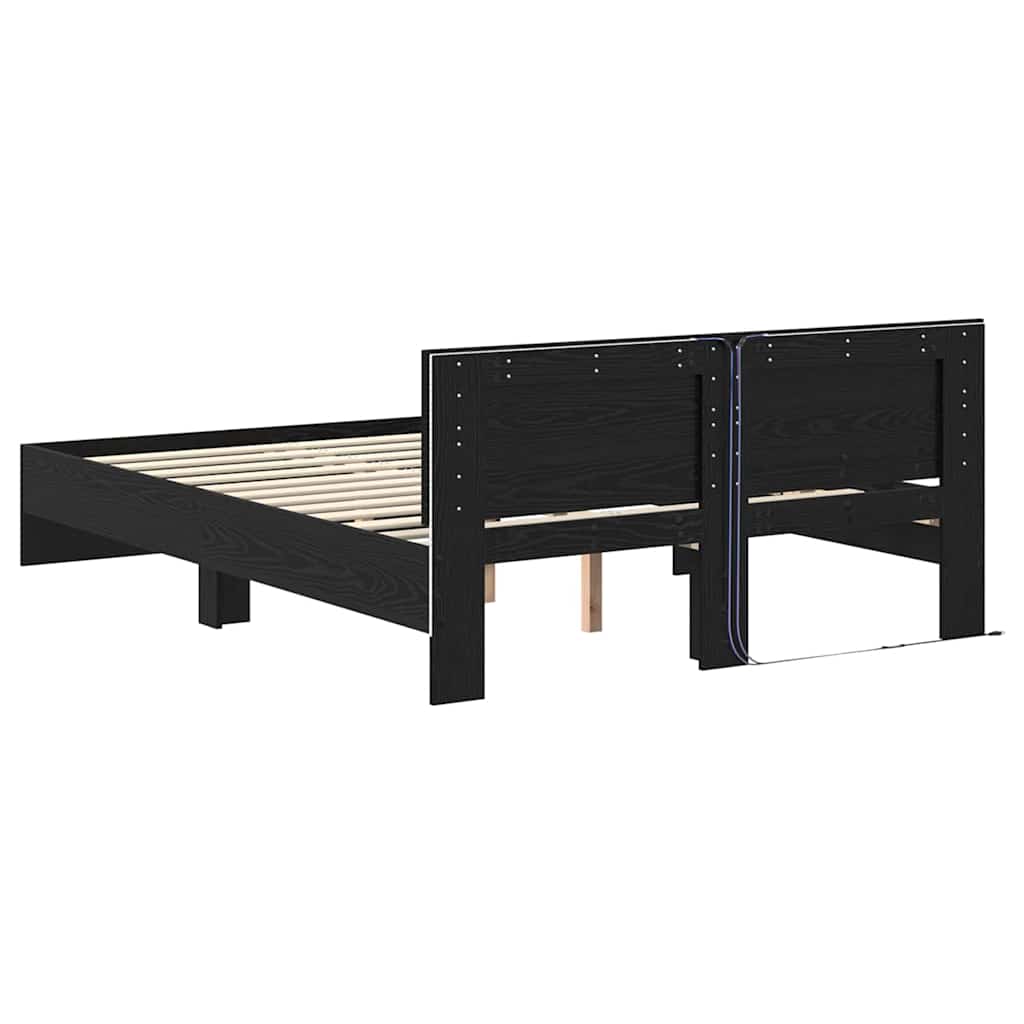 Krevetna konstrukcija Crni hrast 150 x 200 cm Konstruirano drvo