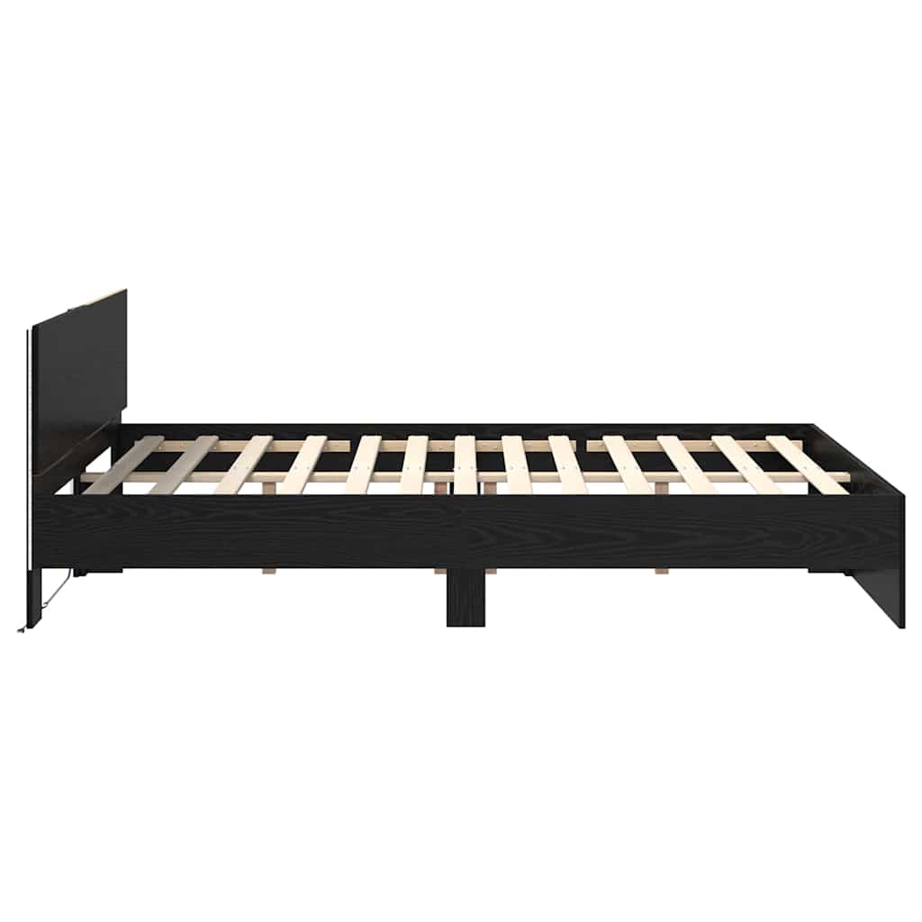 Krevetna konstrukcija Crni hrast 150 x 200 cm Konstruirano drvo