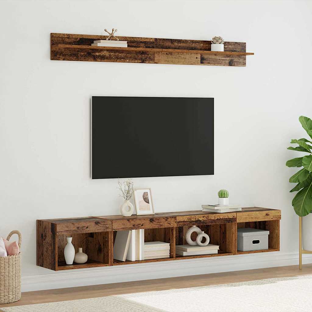 Set zidnog ormarića za TV 5 pcs Staro drvo Konstruirano drvo