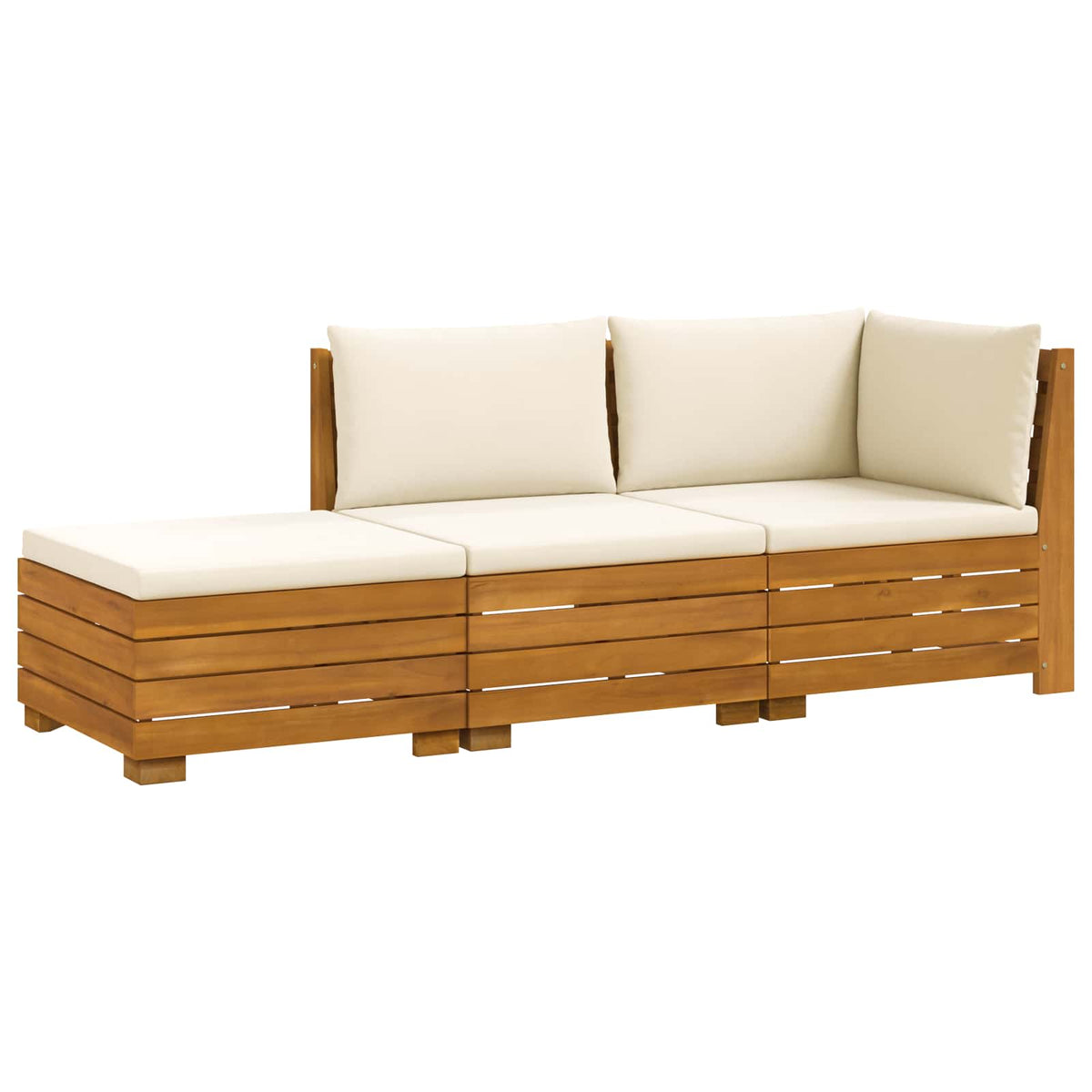 Set vanjskih sofa s jastukom 3 Komad Smeđa Čvrsto drvo akacije