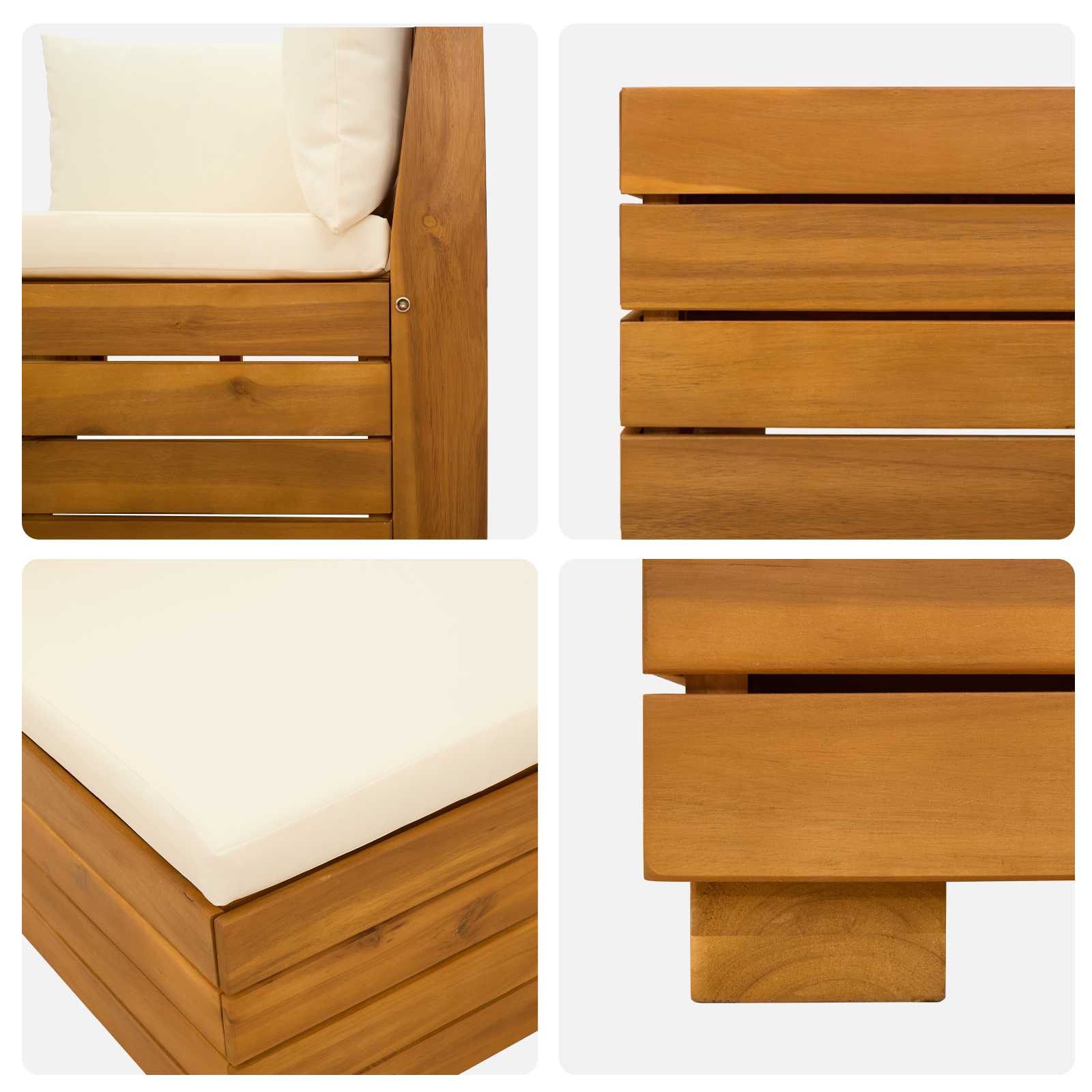 Set vanjskih sofa s jastukom 8 Komad Smeđa Čvrsto drvo akacije