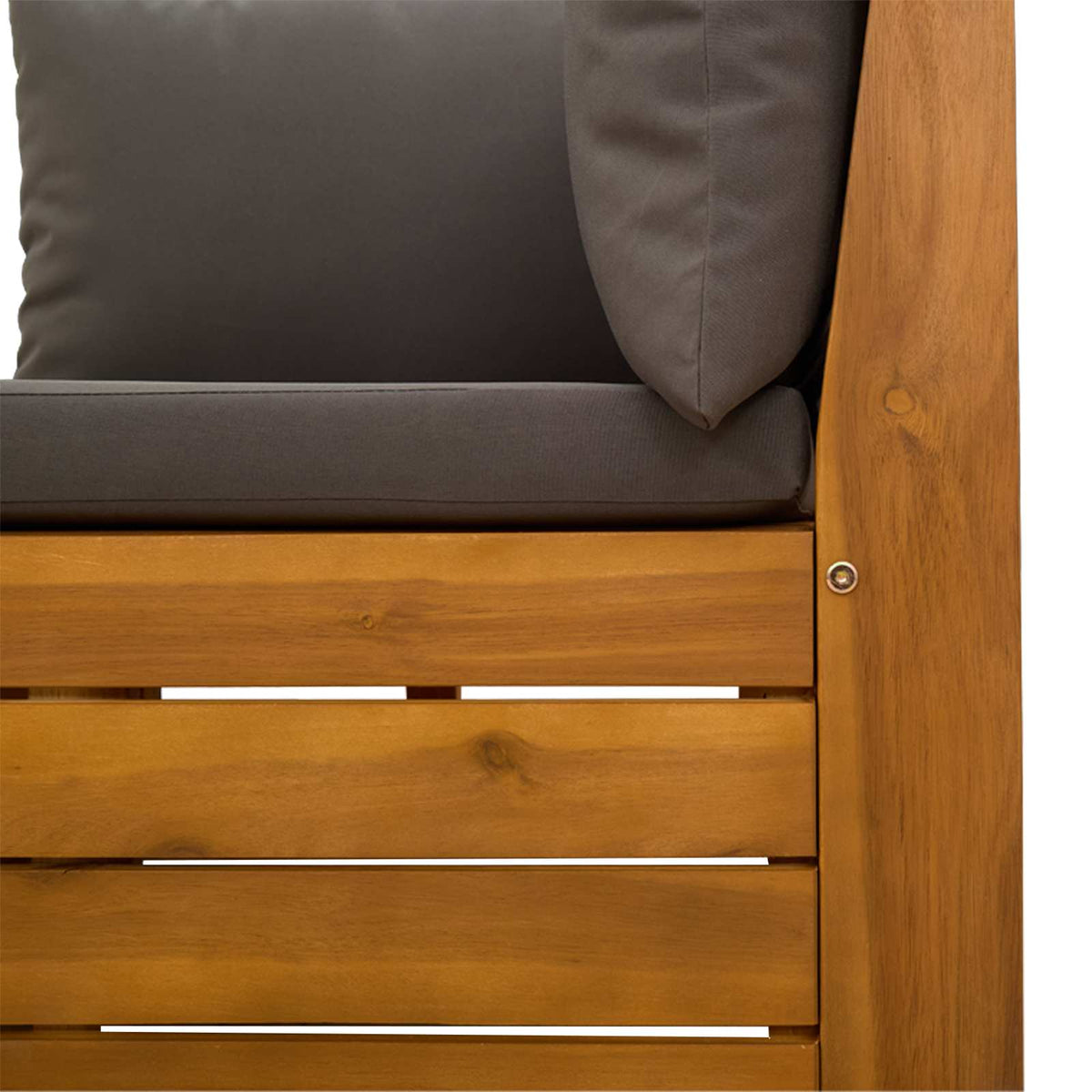 Set vanjskih sofa s jastukom 2 Komad Smeđa Čvrsto drvo akacije