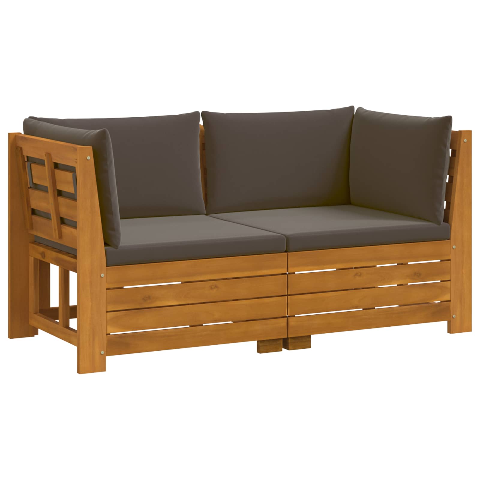 Set vanjskih sofa s jastukom 2 Komad Smeđa Čvrsto drvo akacije