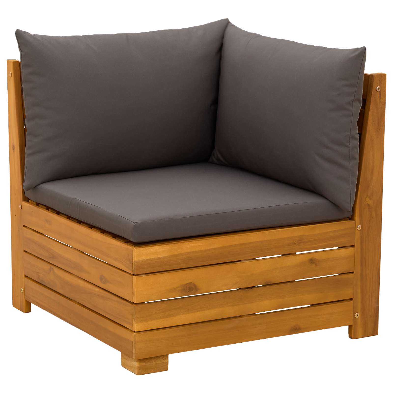 Set vanjskih sofa s jastukom 2 Komad Smeđa Čvrsto drvo akacije