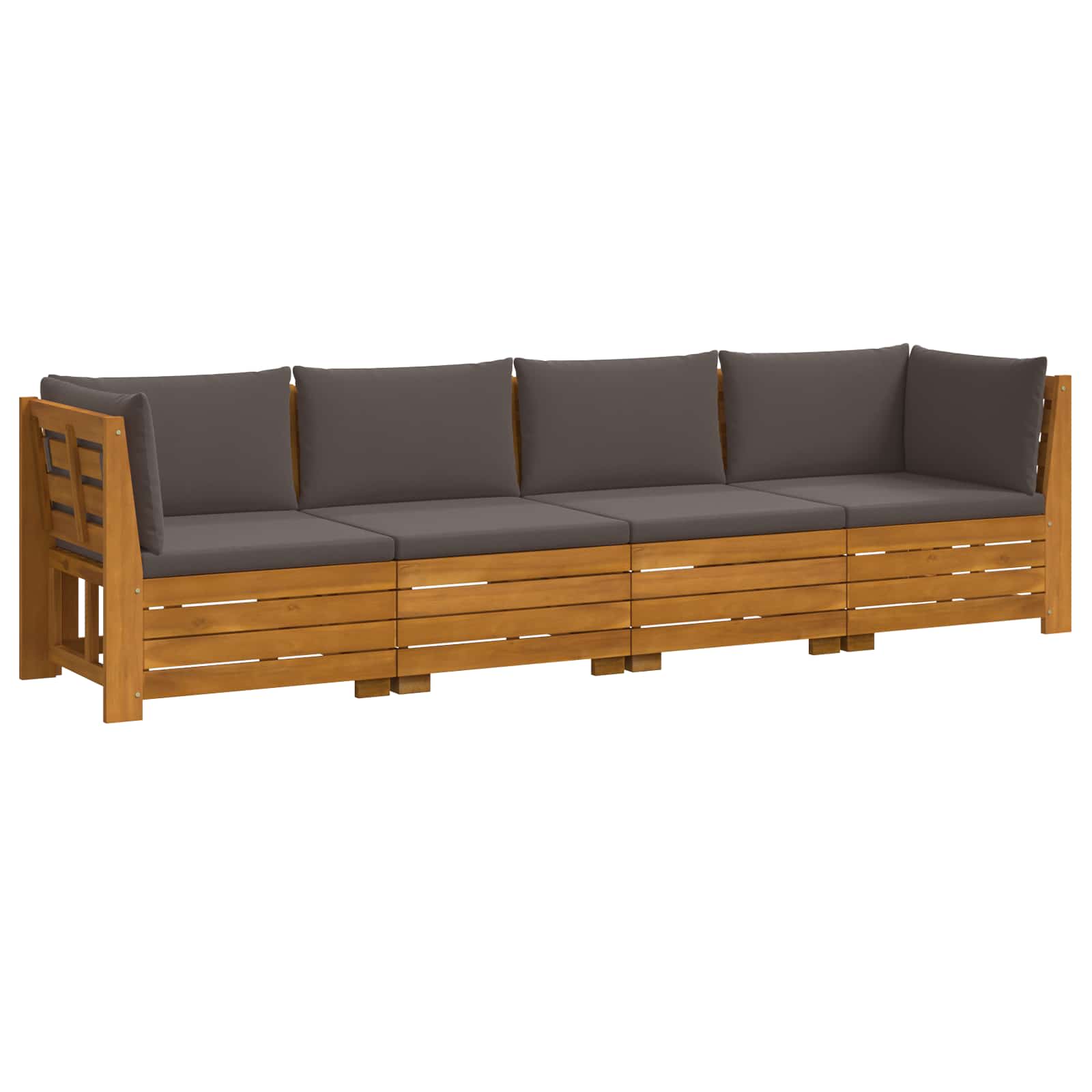 Set vanjskih sofa s jastukom 4 Komad Smeđa Čvrsto drvo akacije