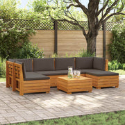 7 kom. Set vanjskih sofa Čvrsto drvo akacije Smeđa