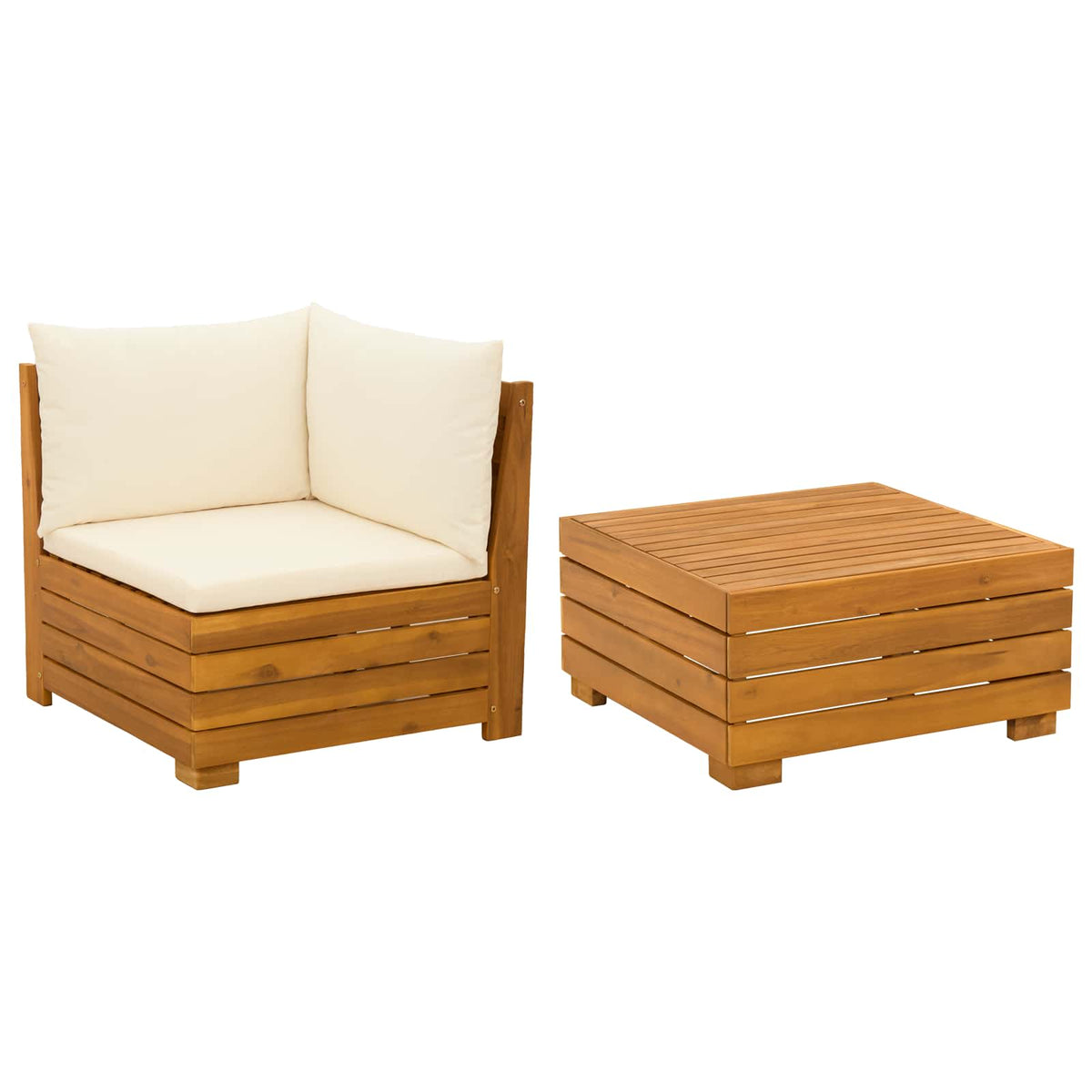 Set lounge namještaja za vrt 2 kom. Čvrsto drvo akacije Smeđa