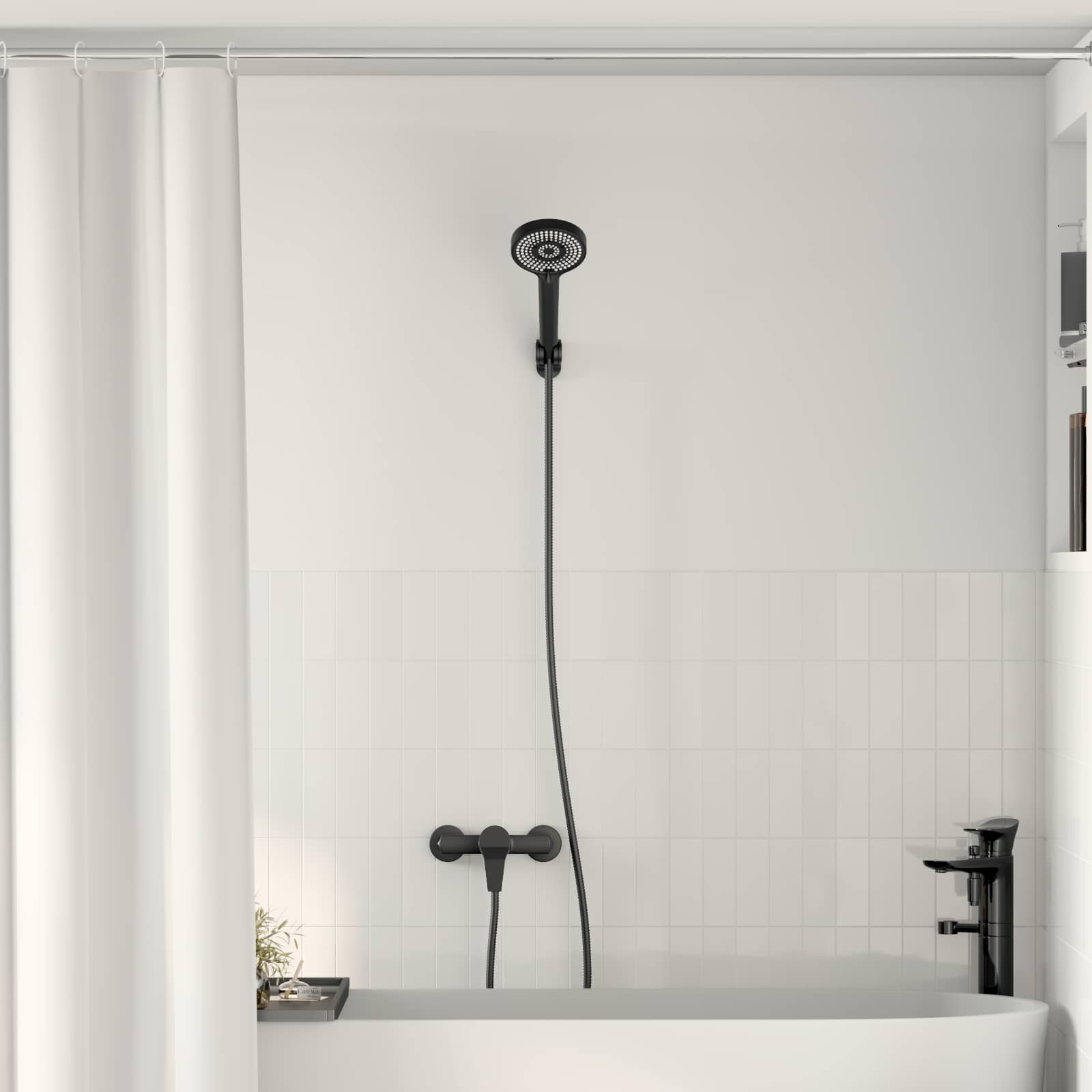 Set glave tuša Crna G 1 / 2 inča Mjed