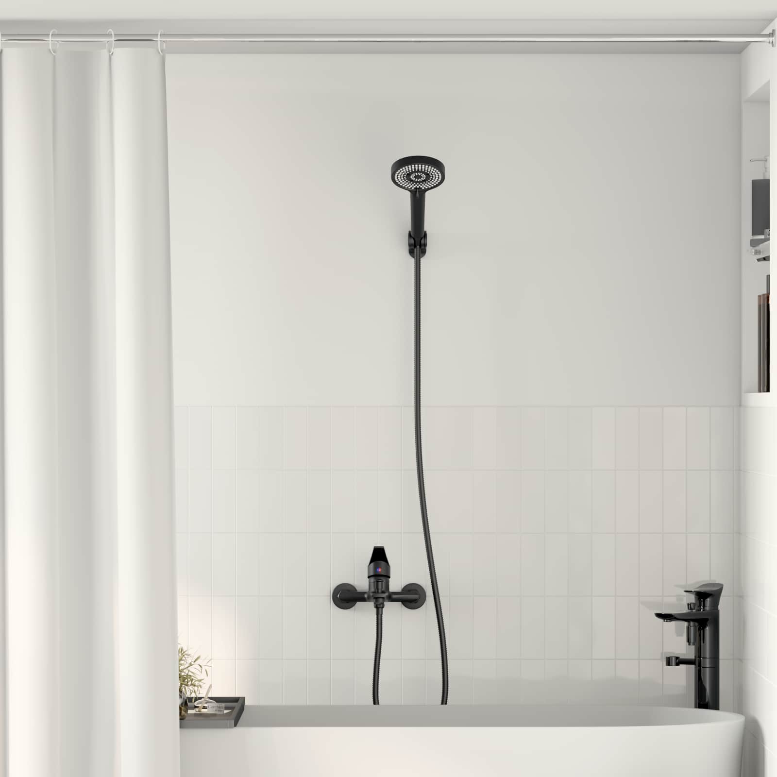 Set glave tuša Crna G 1 / 2 inča