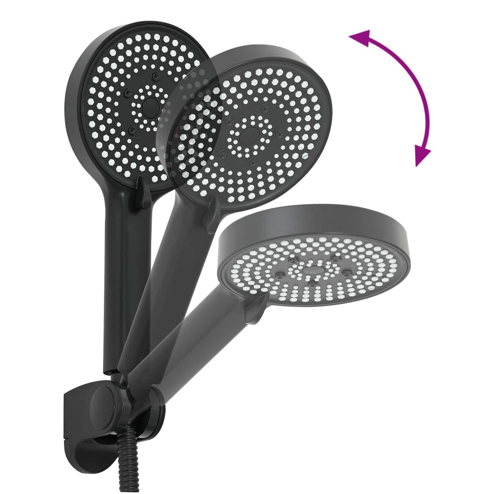 Set glave tuša Crna G 1 / 2 inča