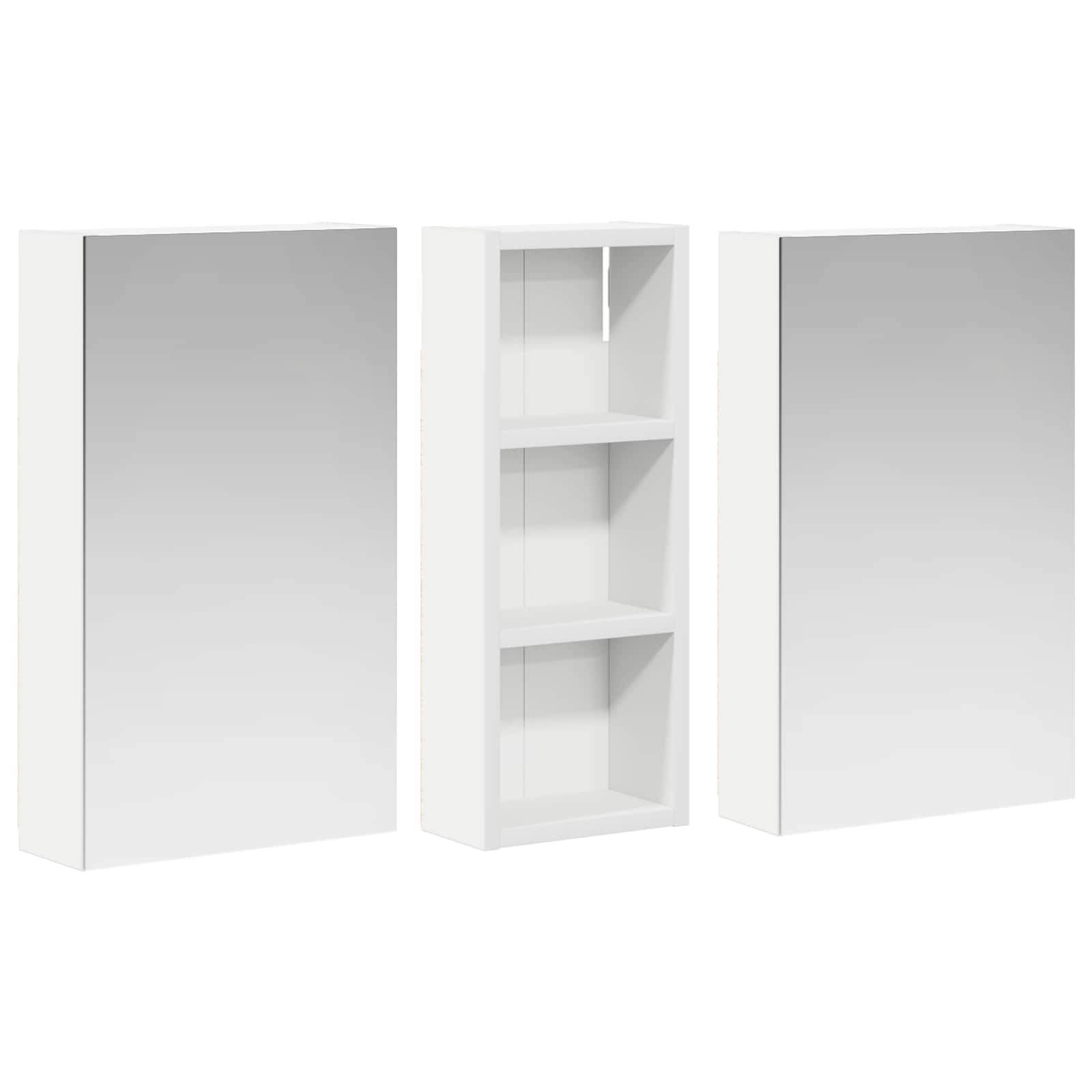 Set ormarića za kupaonicu S LED lampica 3 pcs 80 x 10,5 x 50 cm