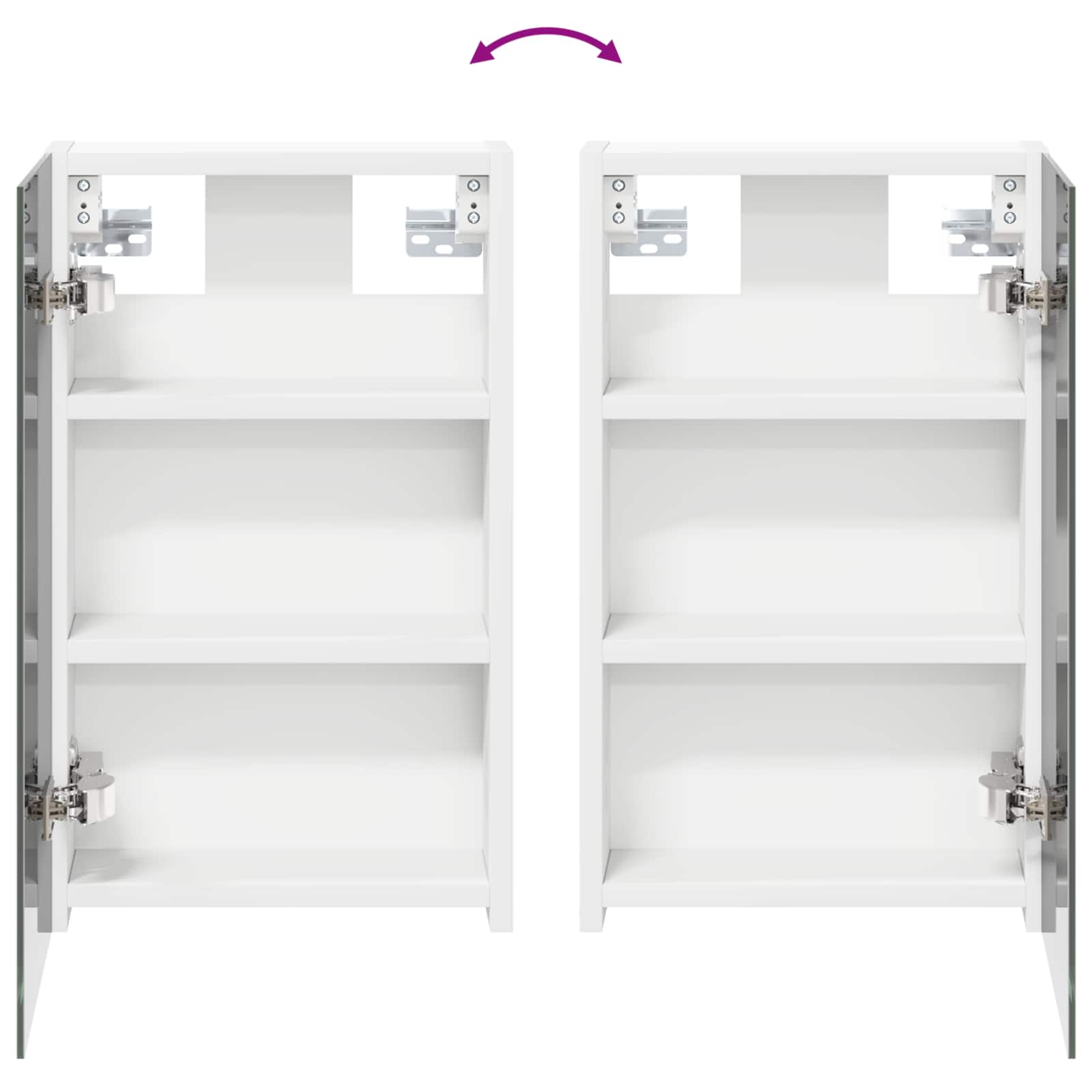Set ormarića za kupaonicu S LED lampica 3 pcs 80 x 10,5 x 50 cm