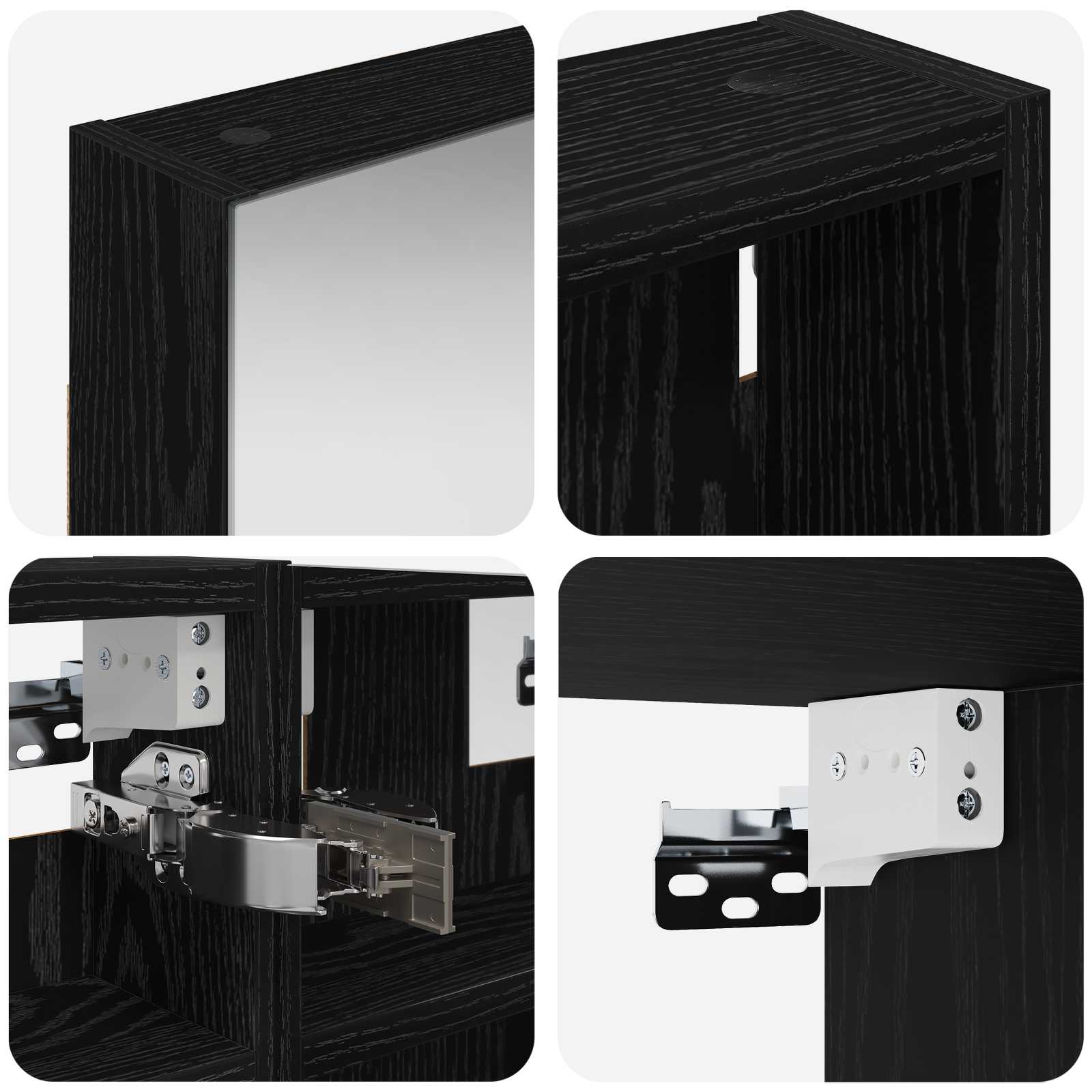 Set ormarića za kupaonicu S LED lampica 3 pcs 80 x 10,5 x 50 cm