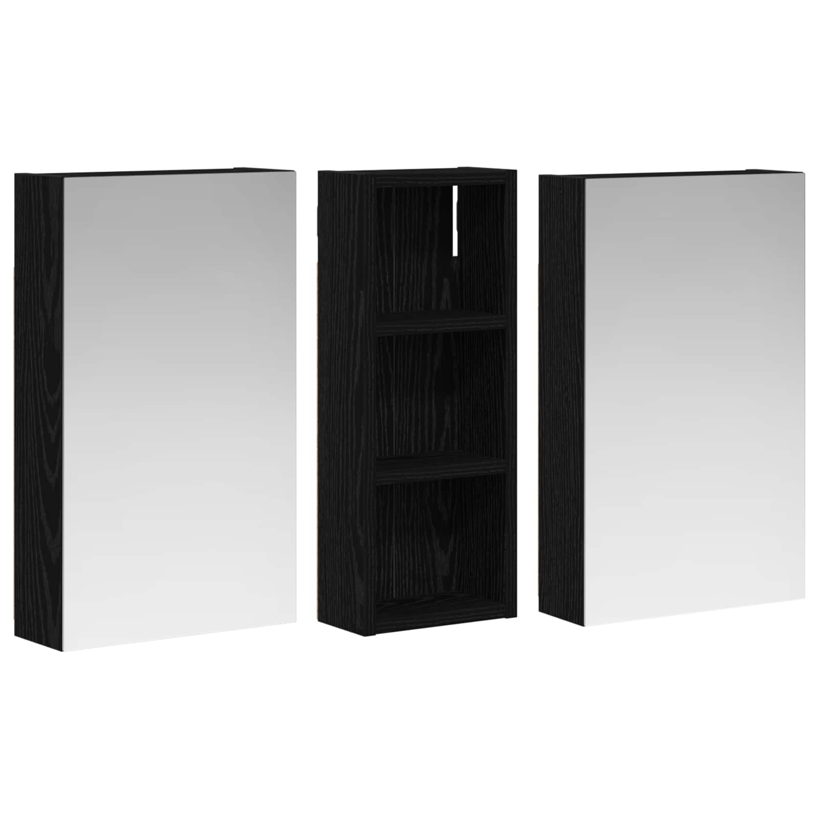 Set ormarića za kupaonicu S LED lampica 3 pcs 80 x 10,5 x 50 cm