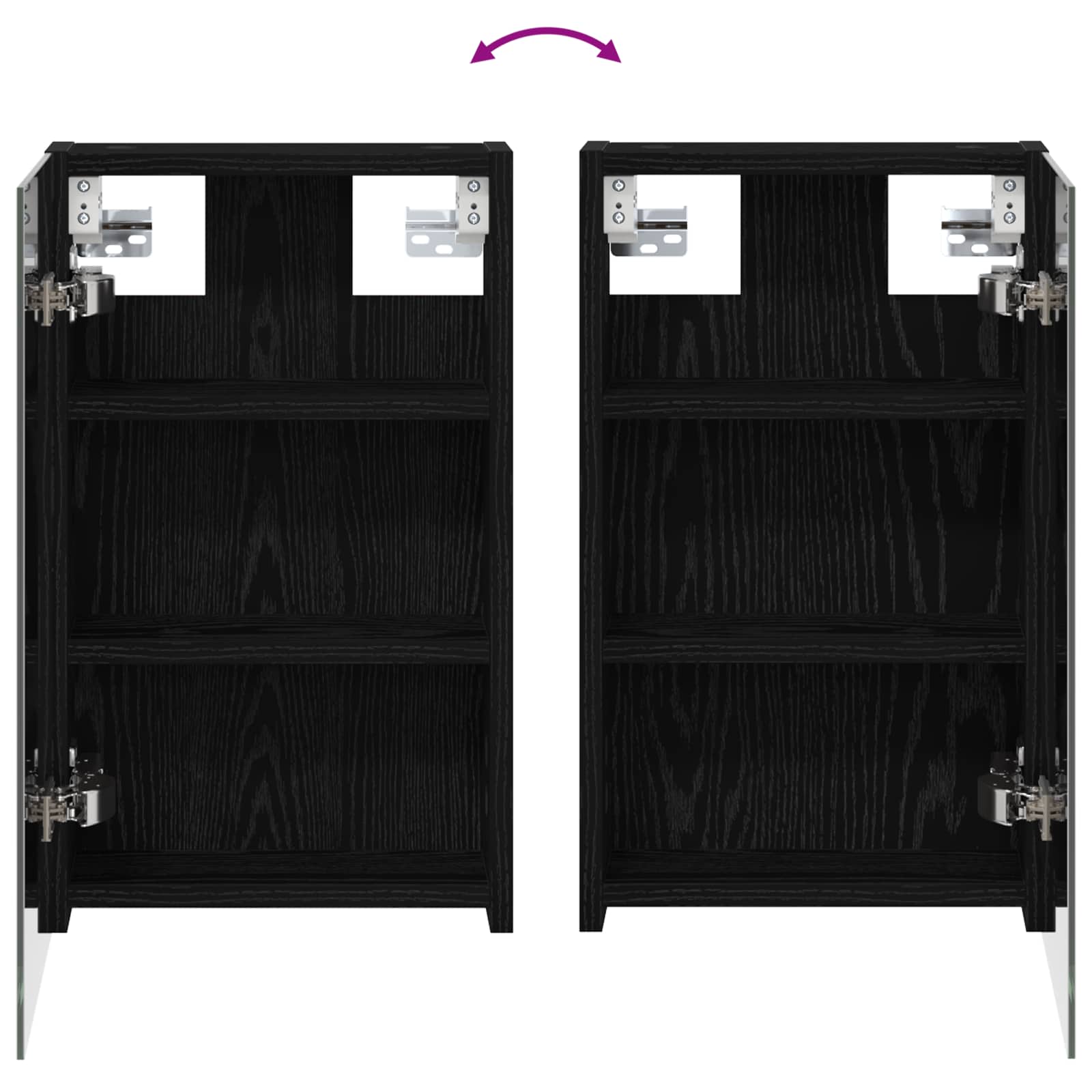 Set ormarića za kupaonicu S LED lampica 3 pcs 80 x 10,5 x 50 cm