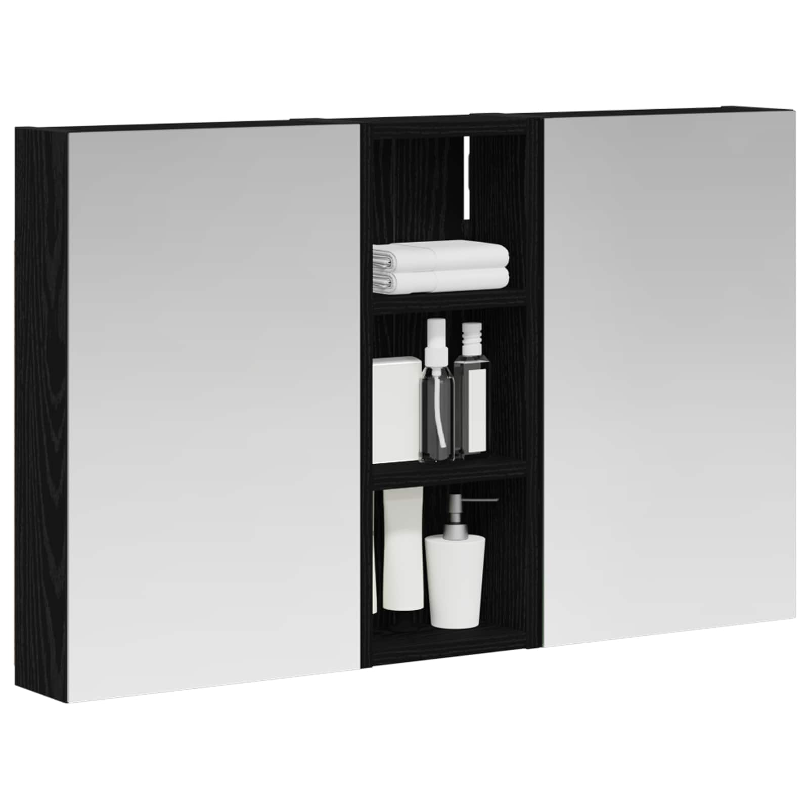 Set ormarića za kupaonicu S LED lampica 3 pcs 80 x 10,5 x 50 cm