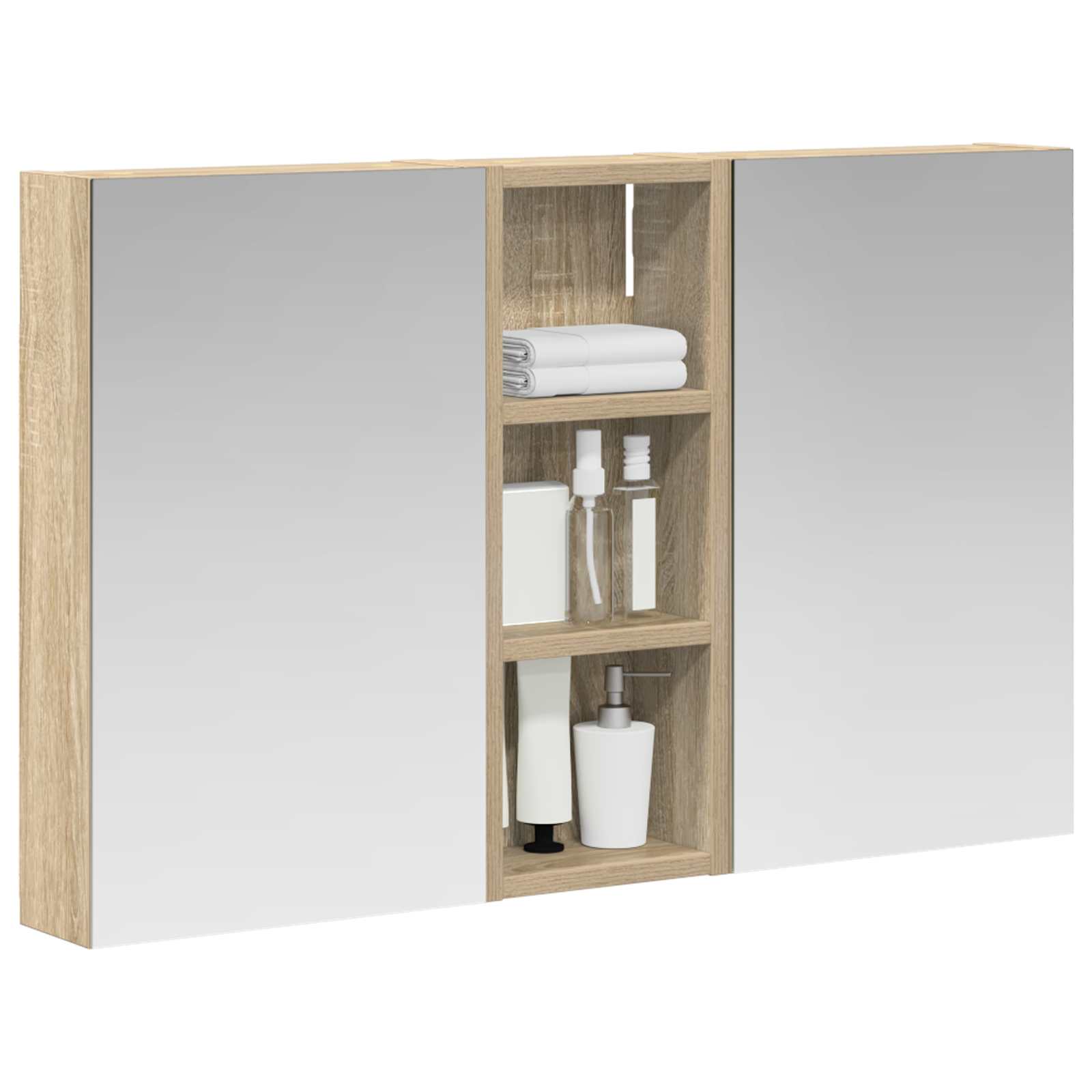 Set ormarića za kupaonicu S LED lampica 3 pcs 80 x 10,5 x 50 cm