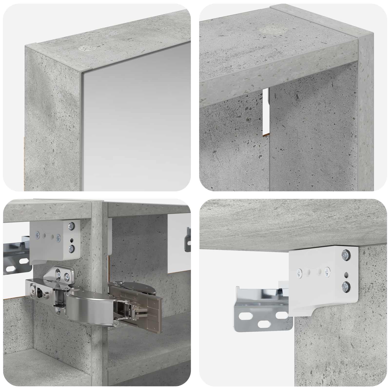 Set ormarića za kupaonicu S LED lampica 3 pcs 80 x 10,5 x 50 cm