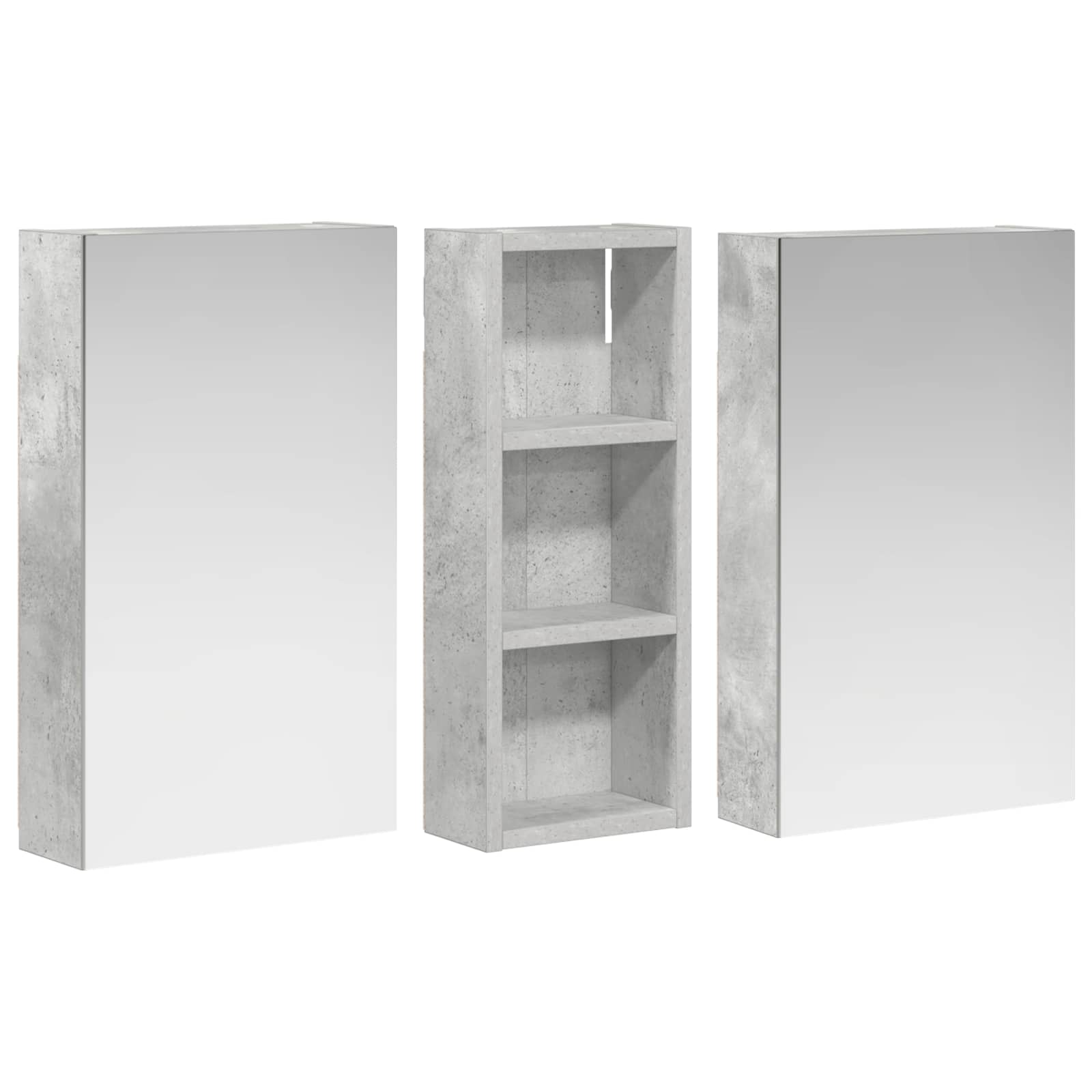 Set ormarića za kupaonicu S LED lampica 3 pcs 80 x 10,5 x 50 cm