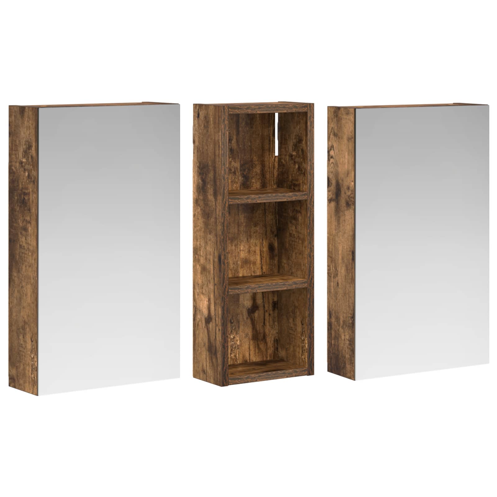 Set ormarića za kupaonicu S LED lampica 3 pcs 80 x 10,5 x 50 cm