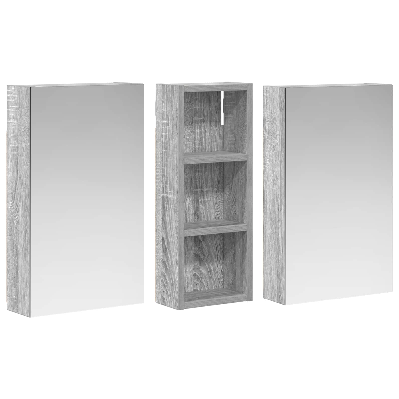 Set ormarića za kupaonicu S LED lampica 3 pcs 80 x 10,5 x 50 cm