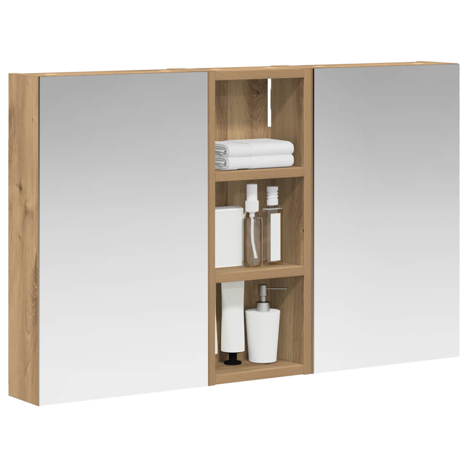 Set ormarića za kupaonicu S LED lampica 3 pcs 80 x 10,5 x 50 cm