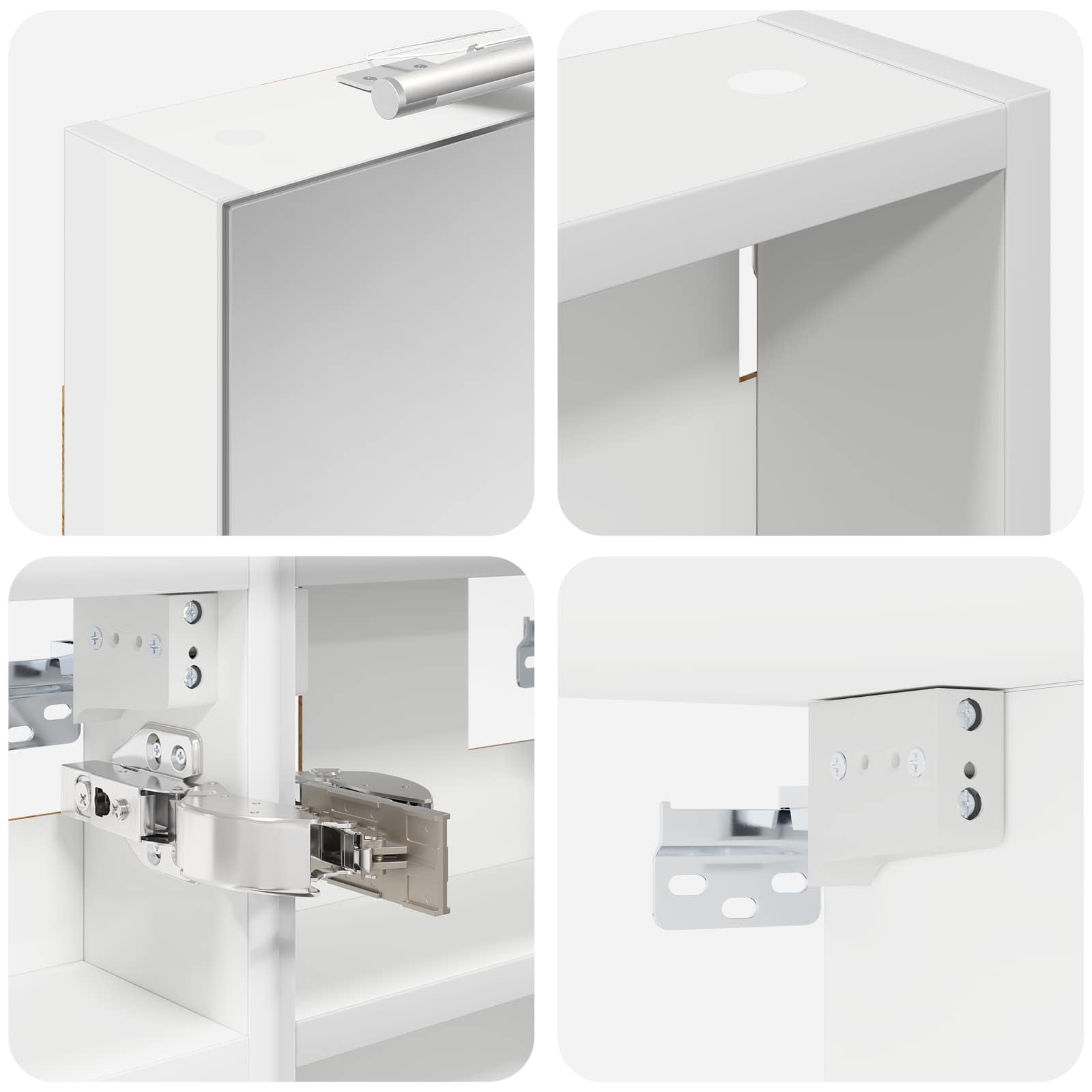 Set ormarića za kupaonicu S LED lampica 3 pcs 80 x 10,5 x 50 cm