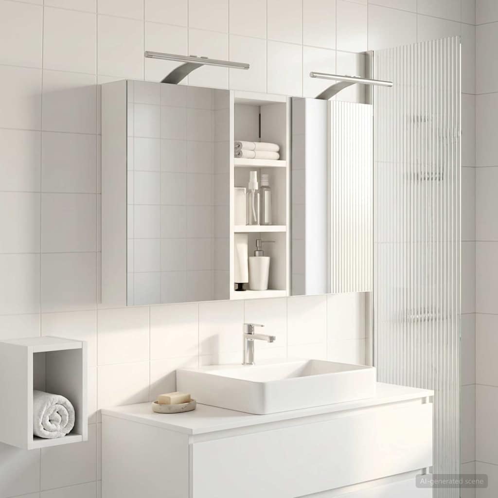 Set ormarića za kupaonicu S LED lampica 3 pcs 80 x 10,5 x 50 cm