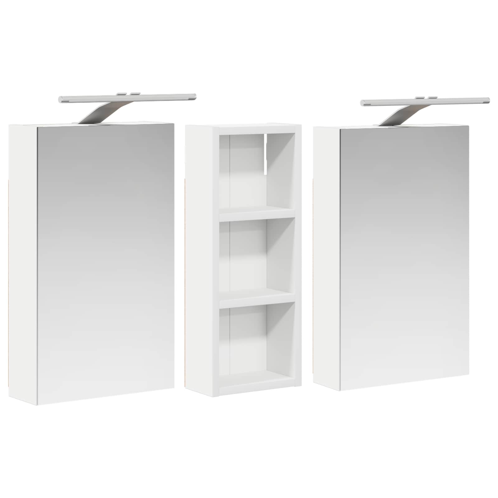 Set ormarića za kupaonicu S LED lampica 3 pcs 80 x 10,5 x 50 cm