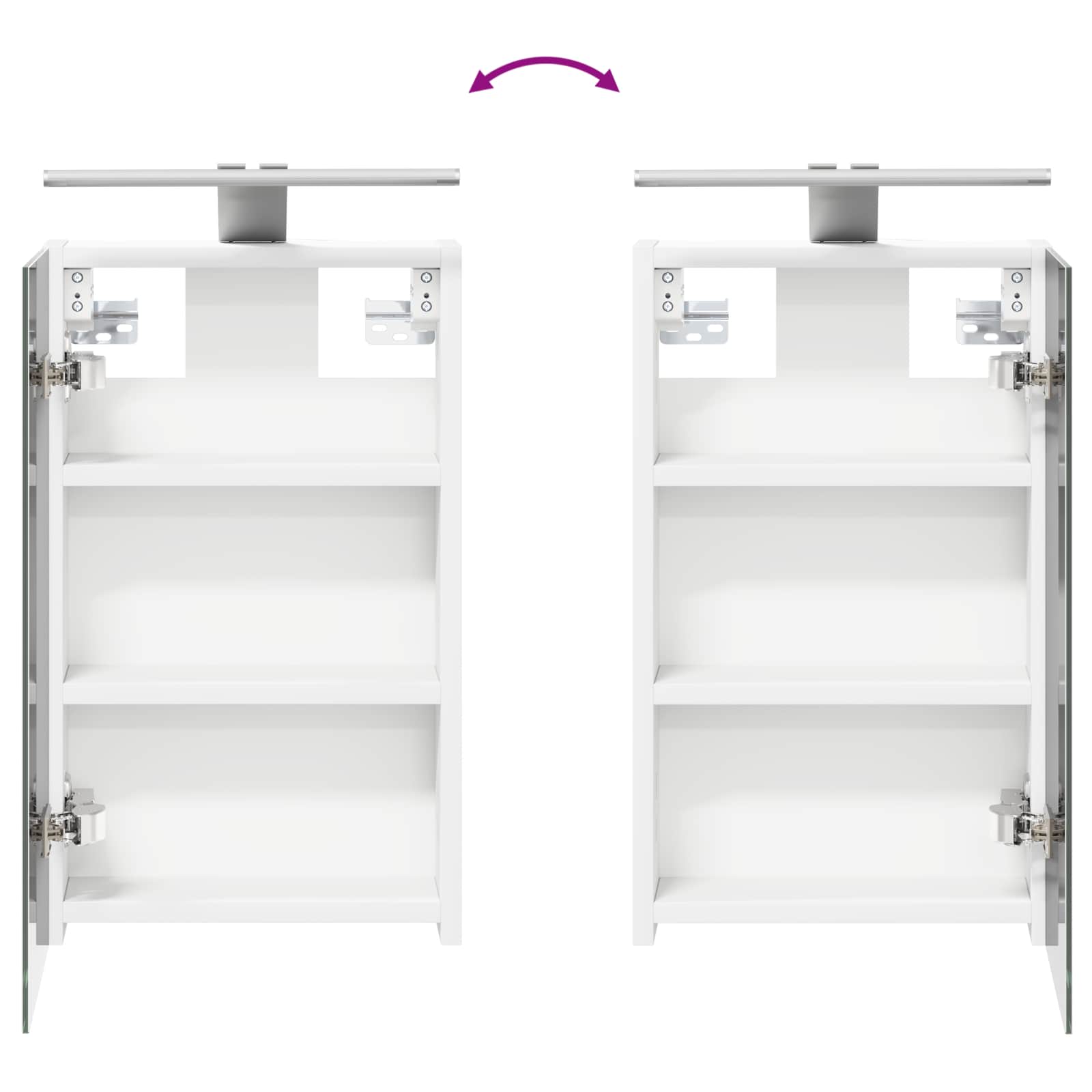 Set ormarića za kupaonicu S LED lampica 3 pcs 80 x 10,5 x 50 cm