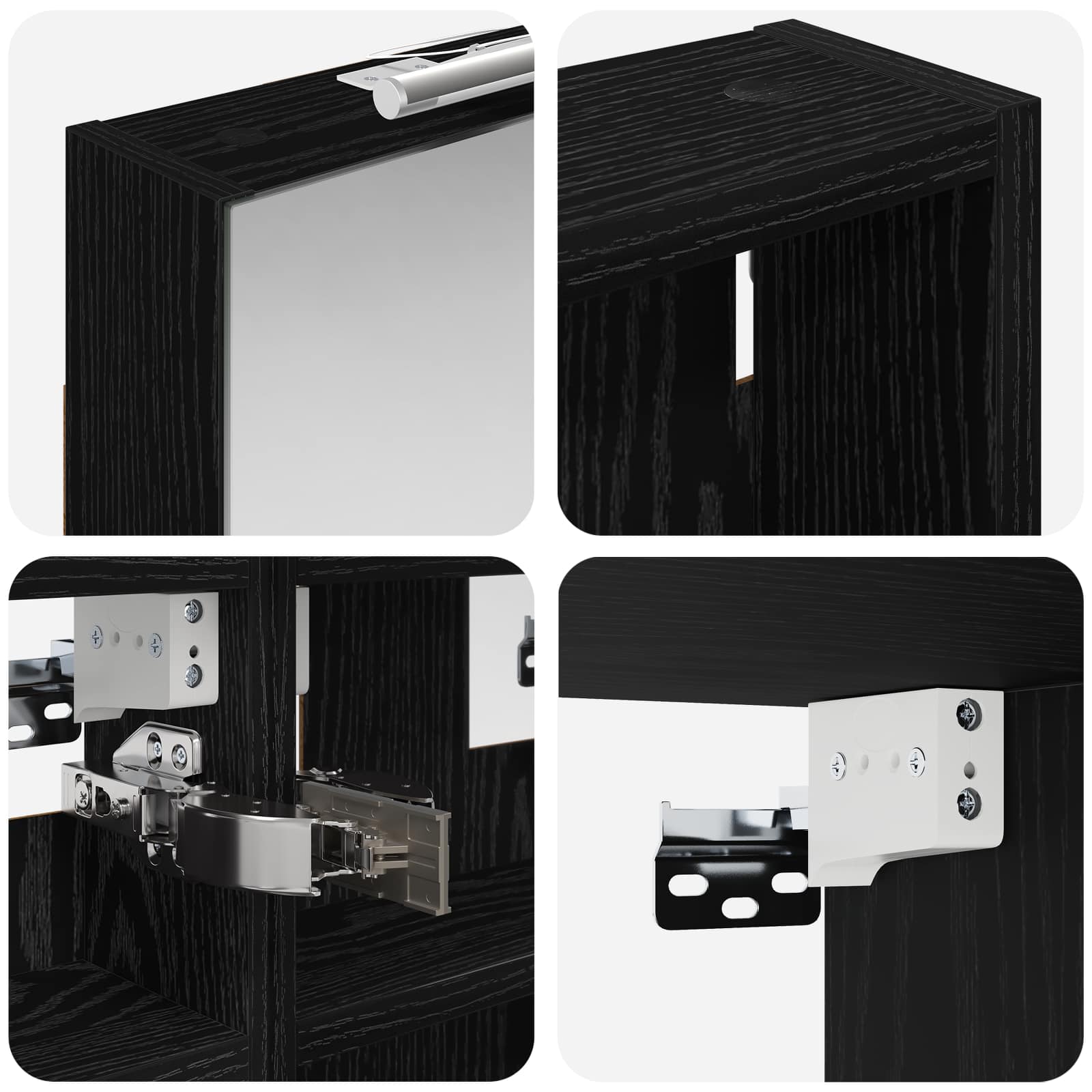 Set ormarića za kupaonicu S LED lampica 3 pcs 80 x 10,5 x 50 cm