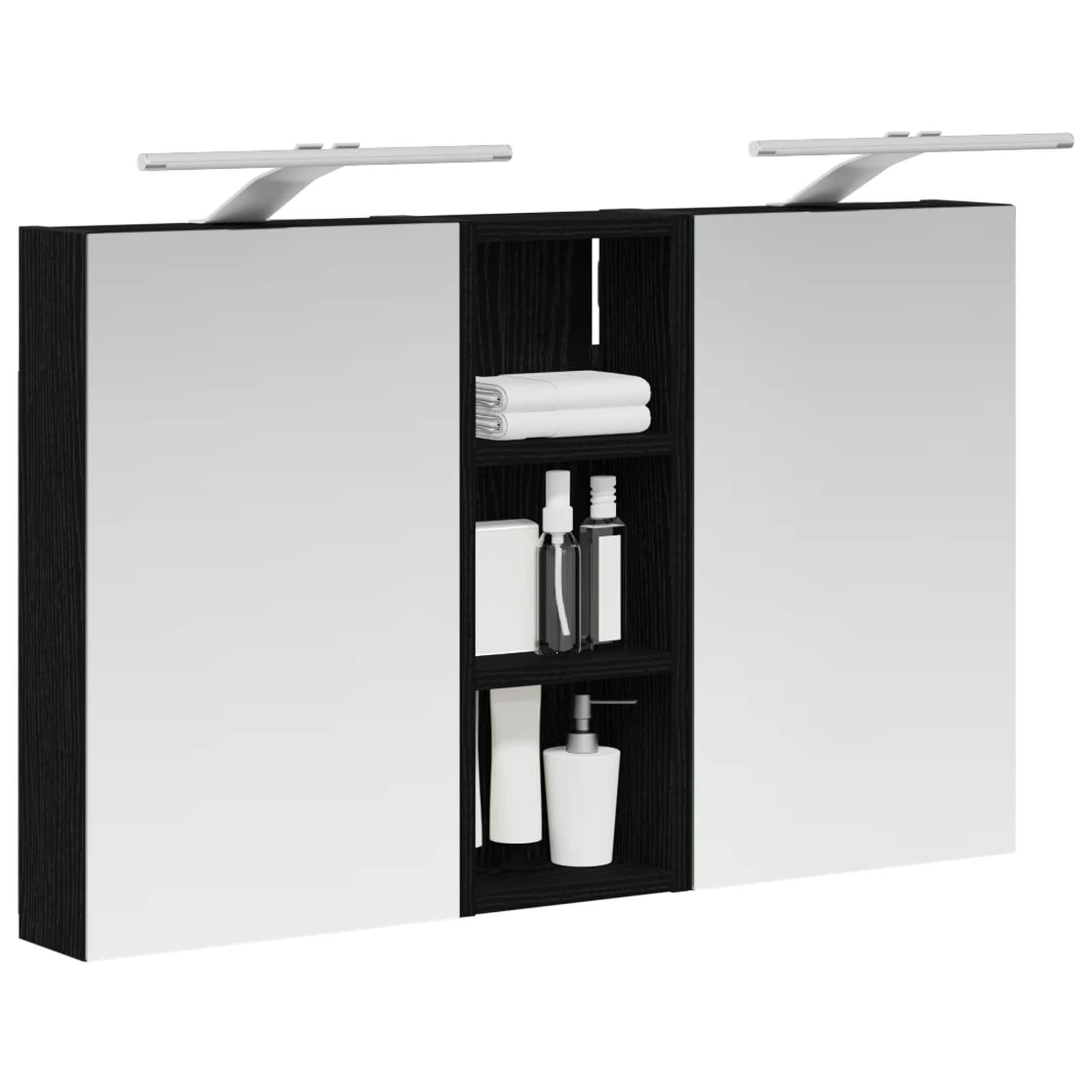 Set ormarića za kupaonicu S LED lampica 3 pcs 80 x 10,5 x 50 cm